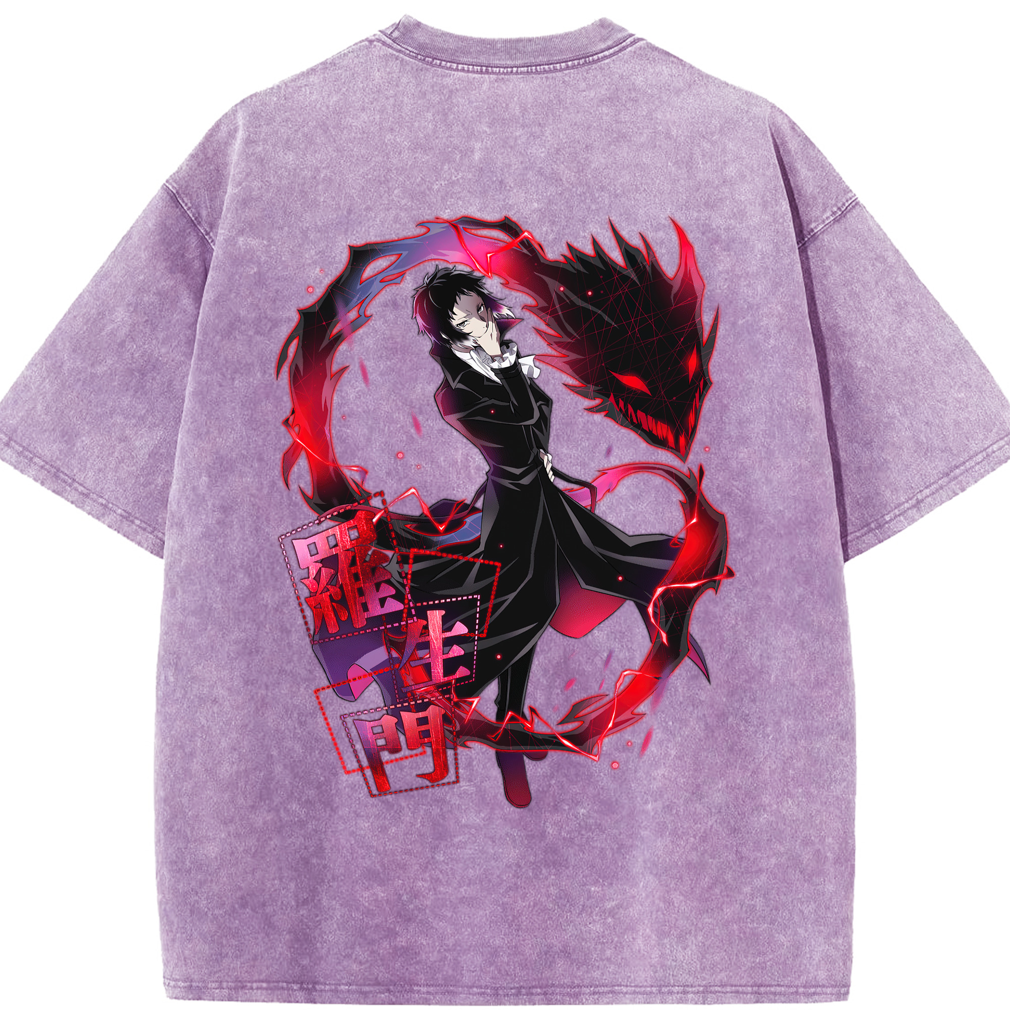 （画像用） 文豪ストレイドッグス Bungo Stray Dogs 綿100% ヴィンテージ風 半袖Tシャツ（背面プリント）