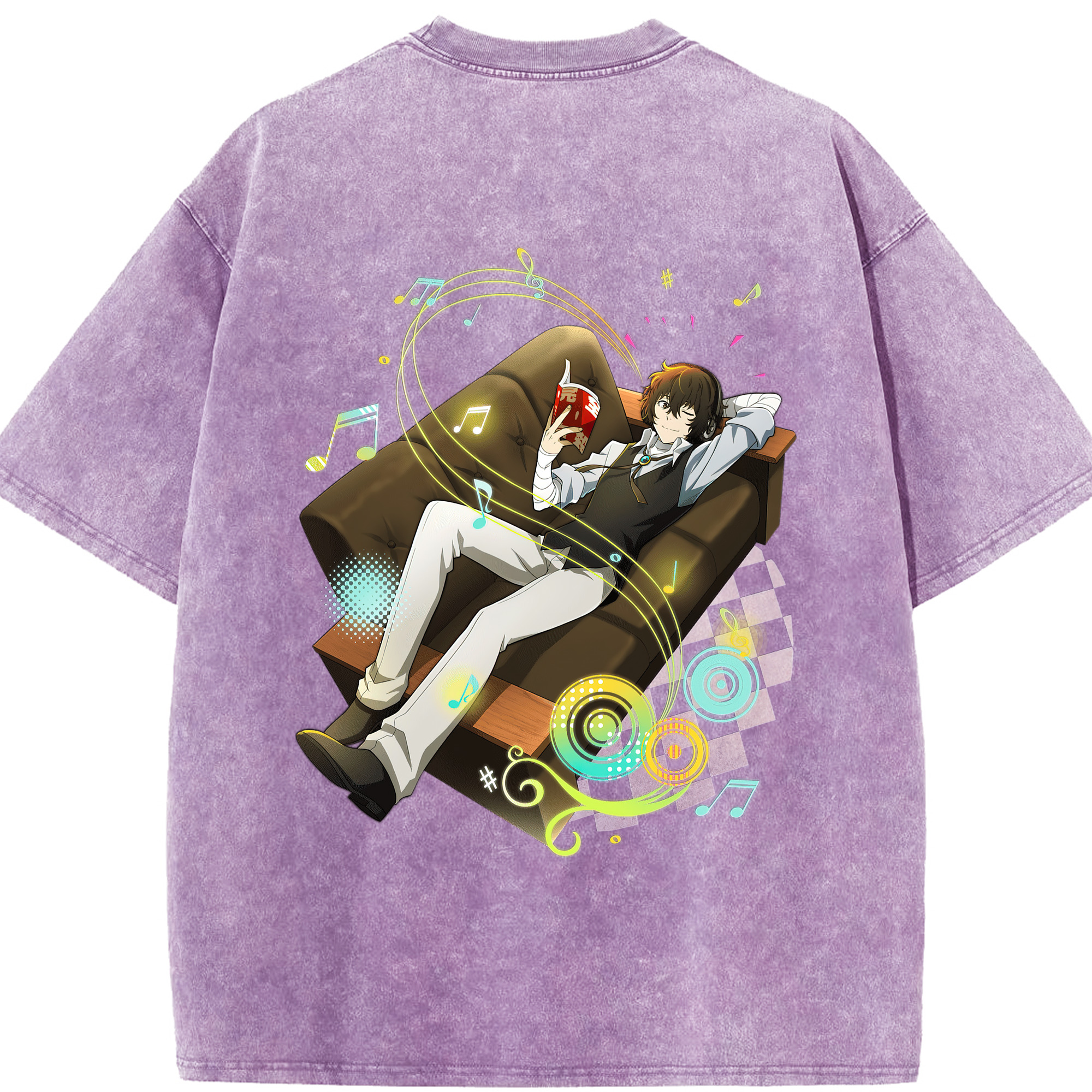 （画像用） 文豪ストレイドッグス Bungo Stray Dogs 綿100% ヴィンテージ風 半袖Tシャツ（背面プリント）