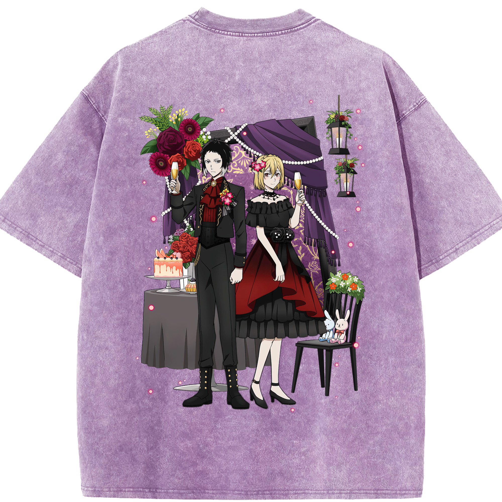 （画像用） 文豪ストレイドッグス Bungo Stray Dogs 綿100% ヴィンテージ風 半袖Tシャツ（背面プリント）