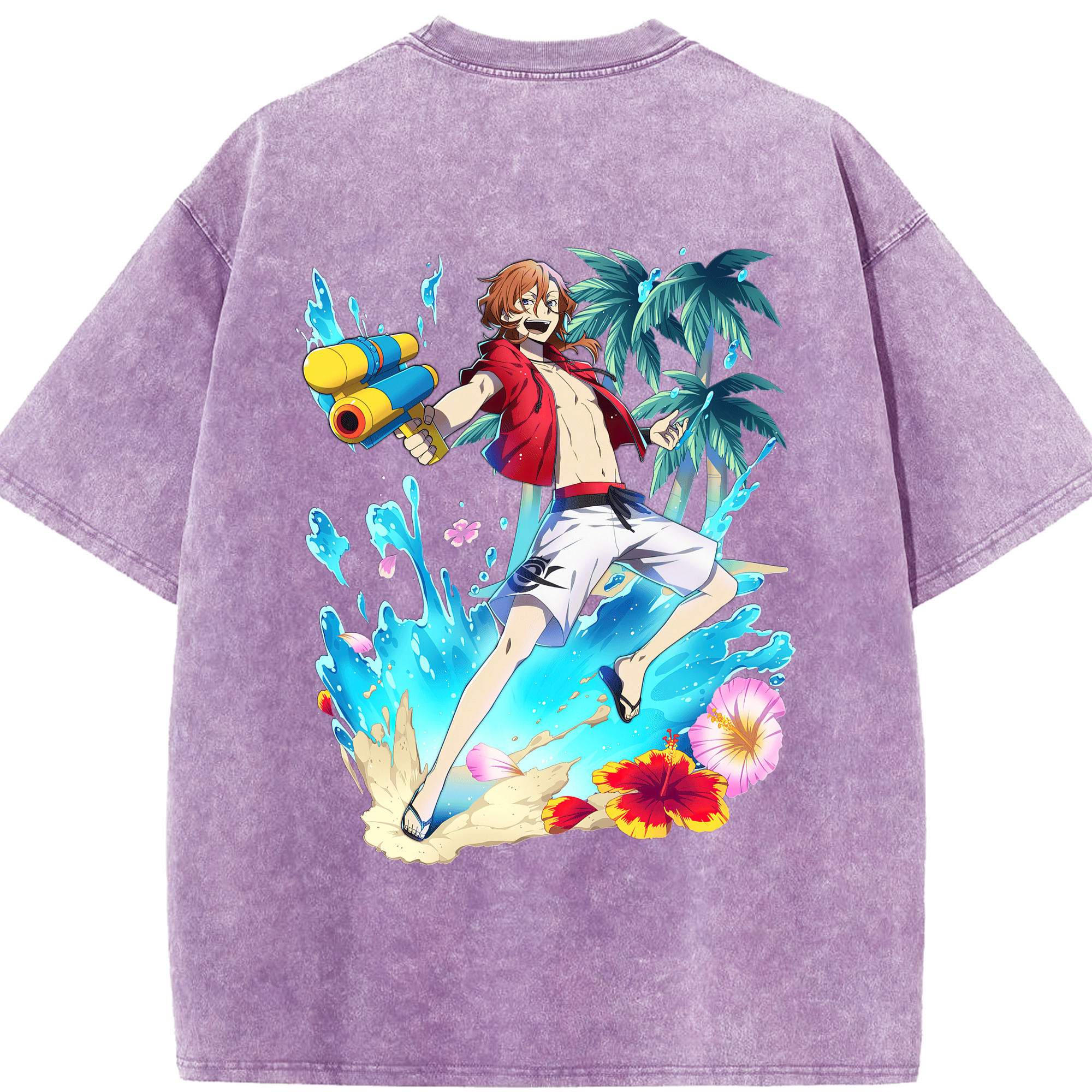 （画像用） 文豪ストレイドッグス Bungo Stray Dogs 綿100% ヴィンテージ風 半袖Tシャツ（背面プリント）