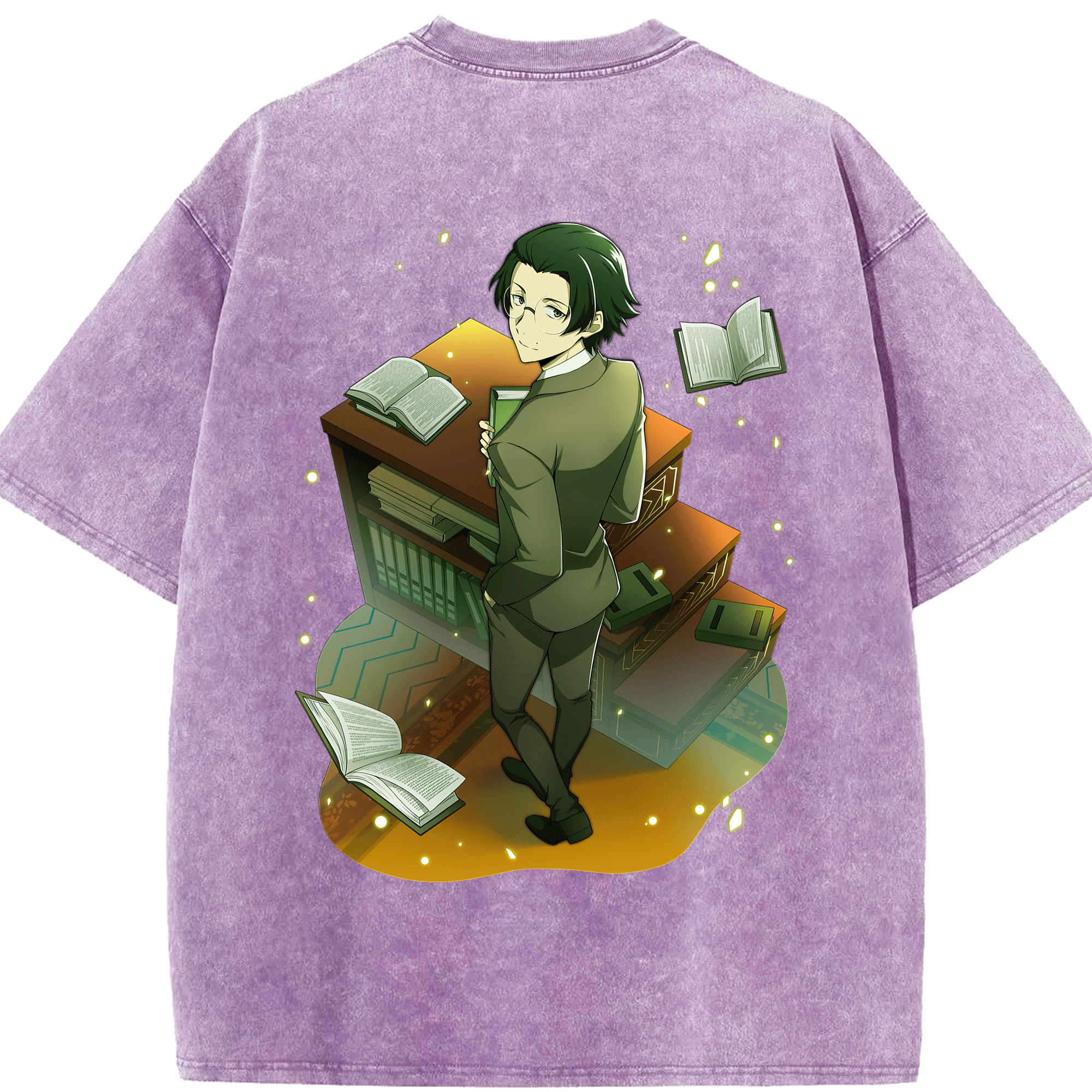 （画像用） 文豪ストレイドッグス Bungo Stray Dogs 綿100% ヴィンテージ風 半袖Tシャツ（背面プリント）
