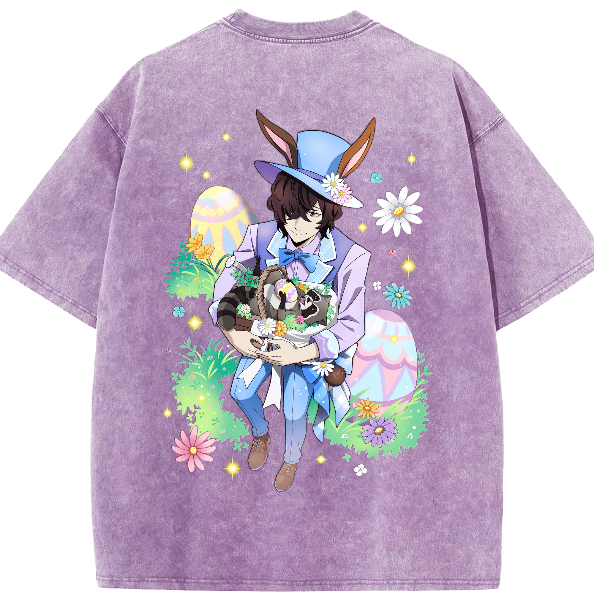 （画像用） 文豪ストレイドッグス Bungo Stray Dogs 綿100% ヴィンテージ風 半袖Tシャツ（背面プリント）