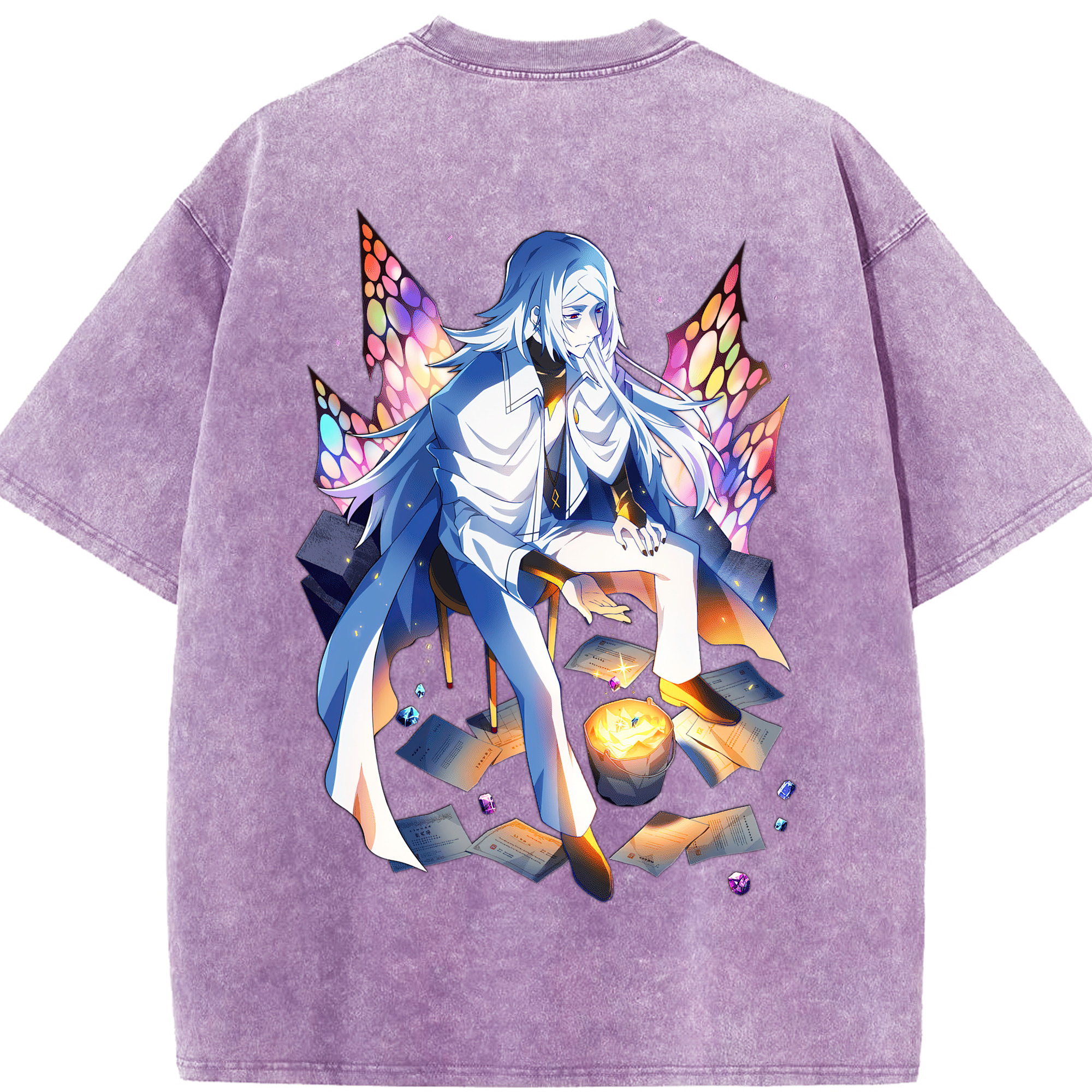 （画像用） 文豪ストレイドッグス Bungo Stray Dogs 綿100% ヴィンテージ風 半袖Tシャツ（背面プリント）