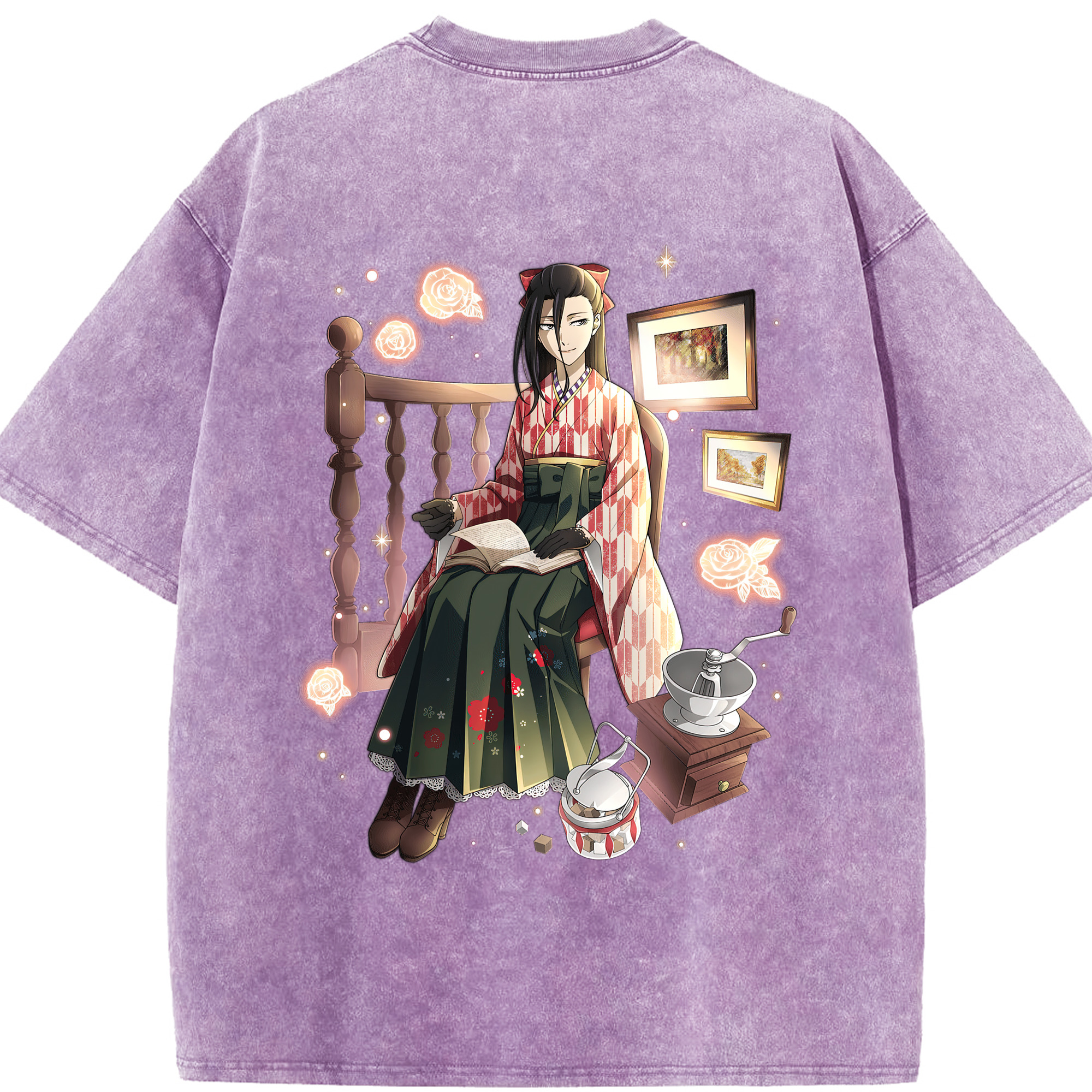 （画像用） 文豪ストレイドッグス Bungo Stray Dogs 綿100% ヴィンテージ風 半袖Tシャツ（背面プリント）