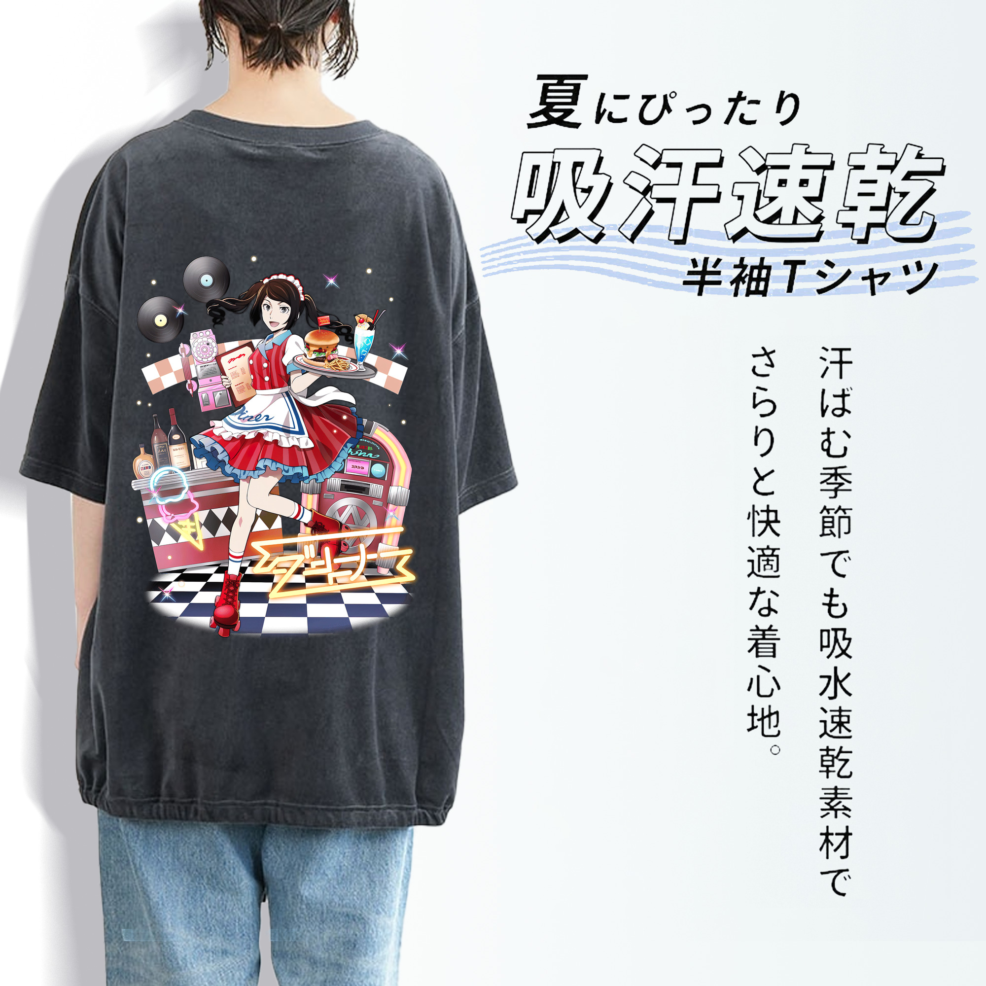 文豪ストレイドッグス Bungo Stray Dogs 綿100% ヴィンテージ風 半袖Tシャツ（背面プリント）