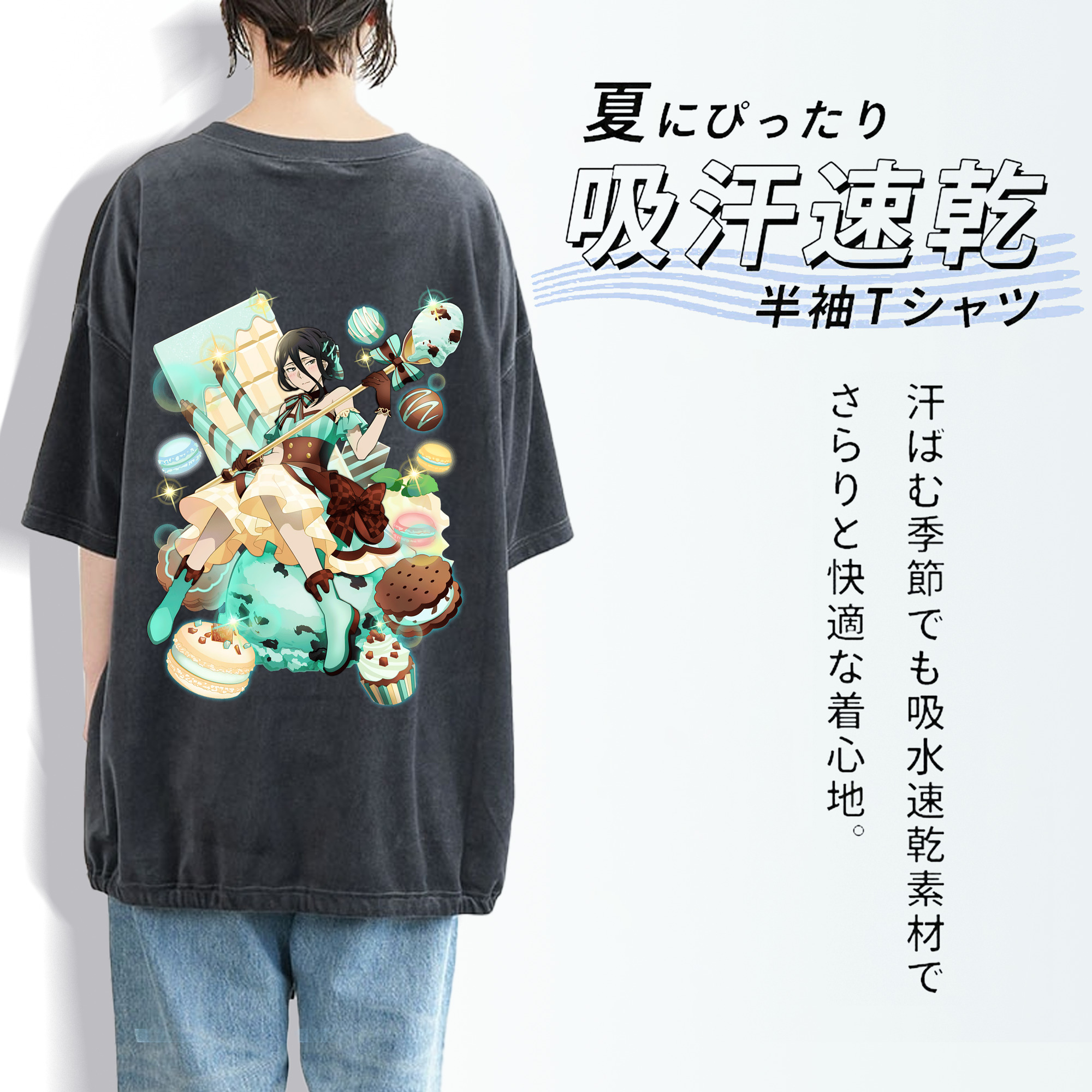 文豪ストレイドッグス Bungo Stray Dogs 綿100% ヴィンテージ風 半袖Tシャツ（背面プリント）