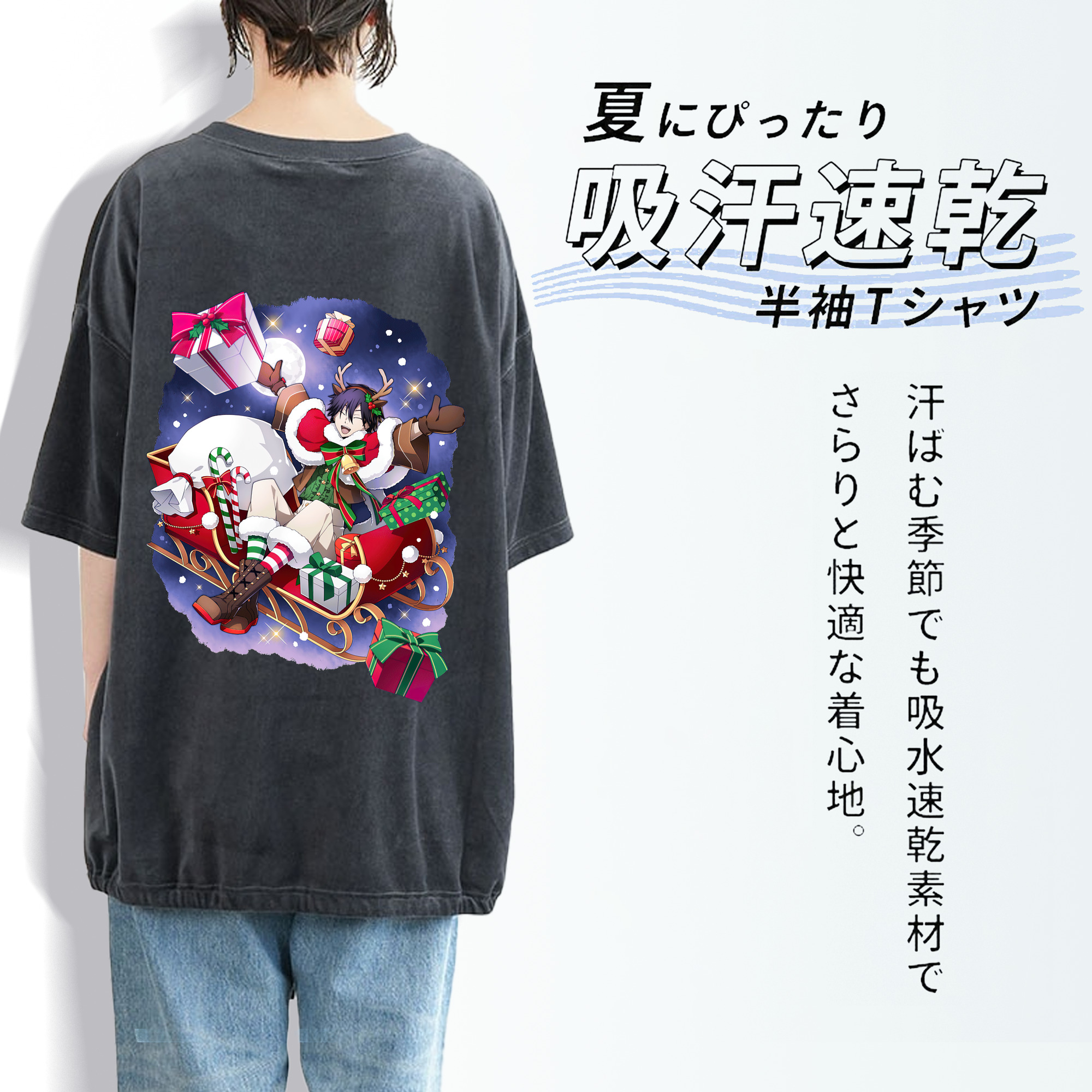 文豪ストレイドッグス Bungo Stray Dogs 綿100% ヴィンテージ風 半袖Tシャツ（背面プリント）