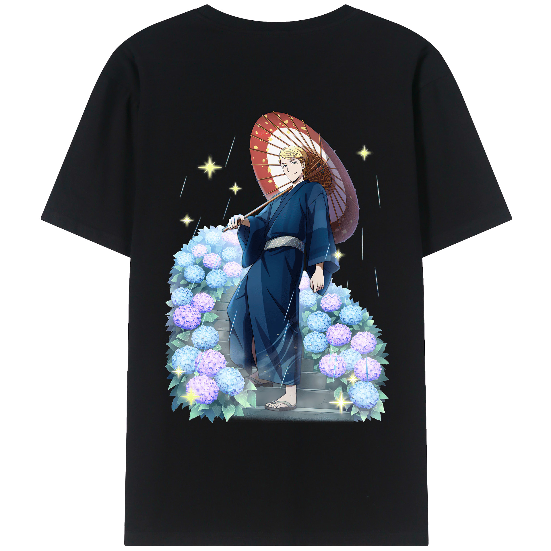 （画像用） 文豪ストレイドッグス Bungo Stray Dogs 綿100％ メンズ半袖Tシャツ（バックプリント） 通気性