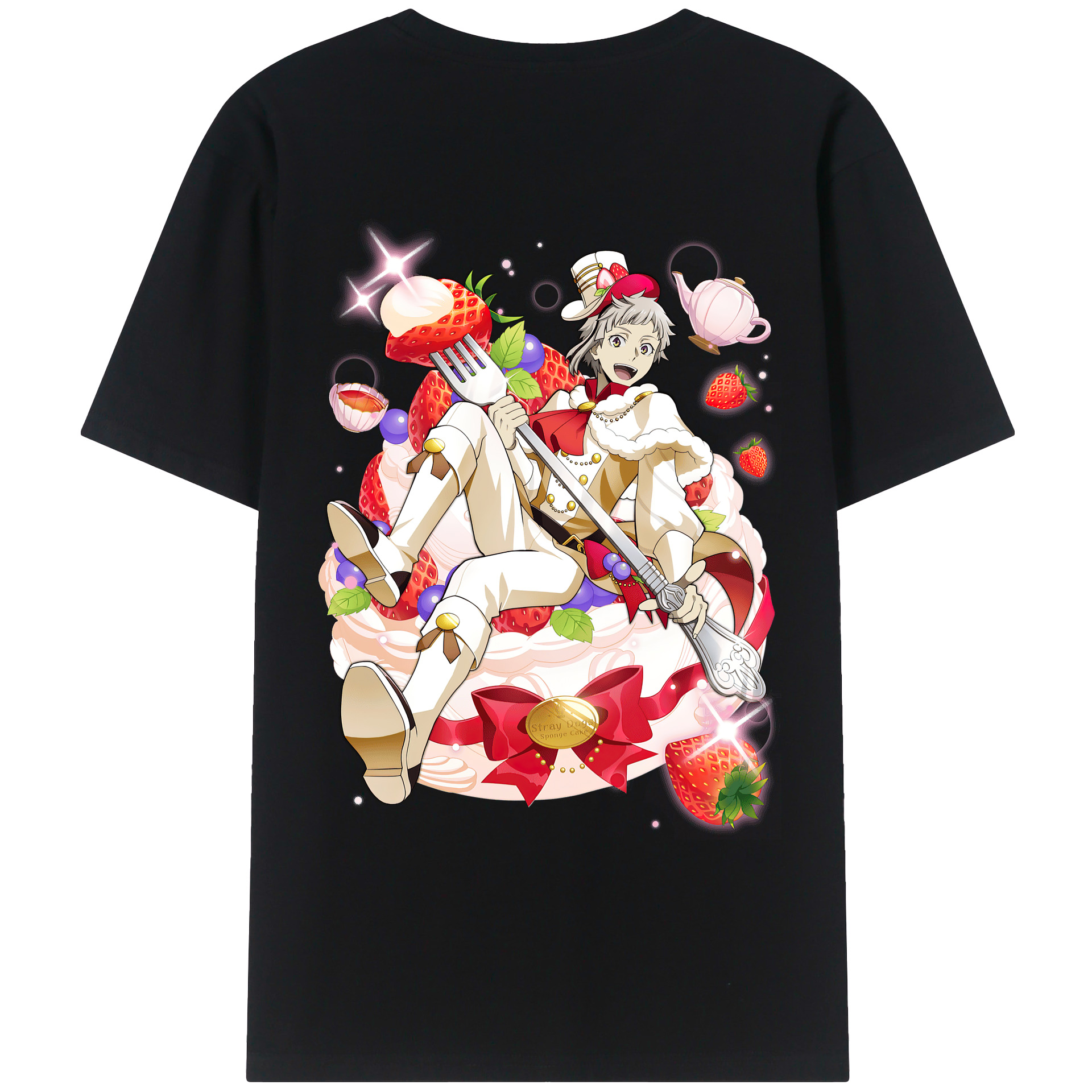 （画像用） 文豪ストレイドッグス Bungo Stray Dogs 綿100％ メンズ半袖Tシャツ（バックプリント） 通気性