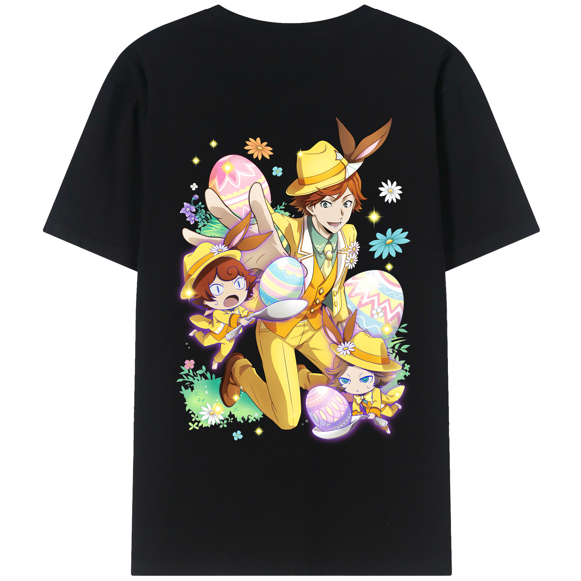 （画像用） 文豪ストレイドッグス Bungo Stray Dogs 綿100％ メンズ半袖Tシャツ（バックプリント） 通気性