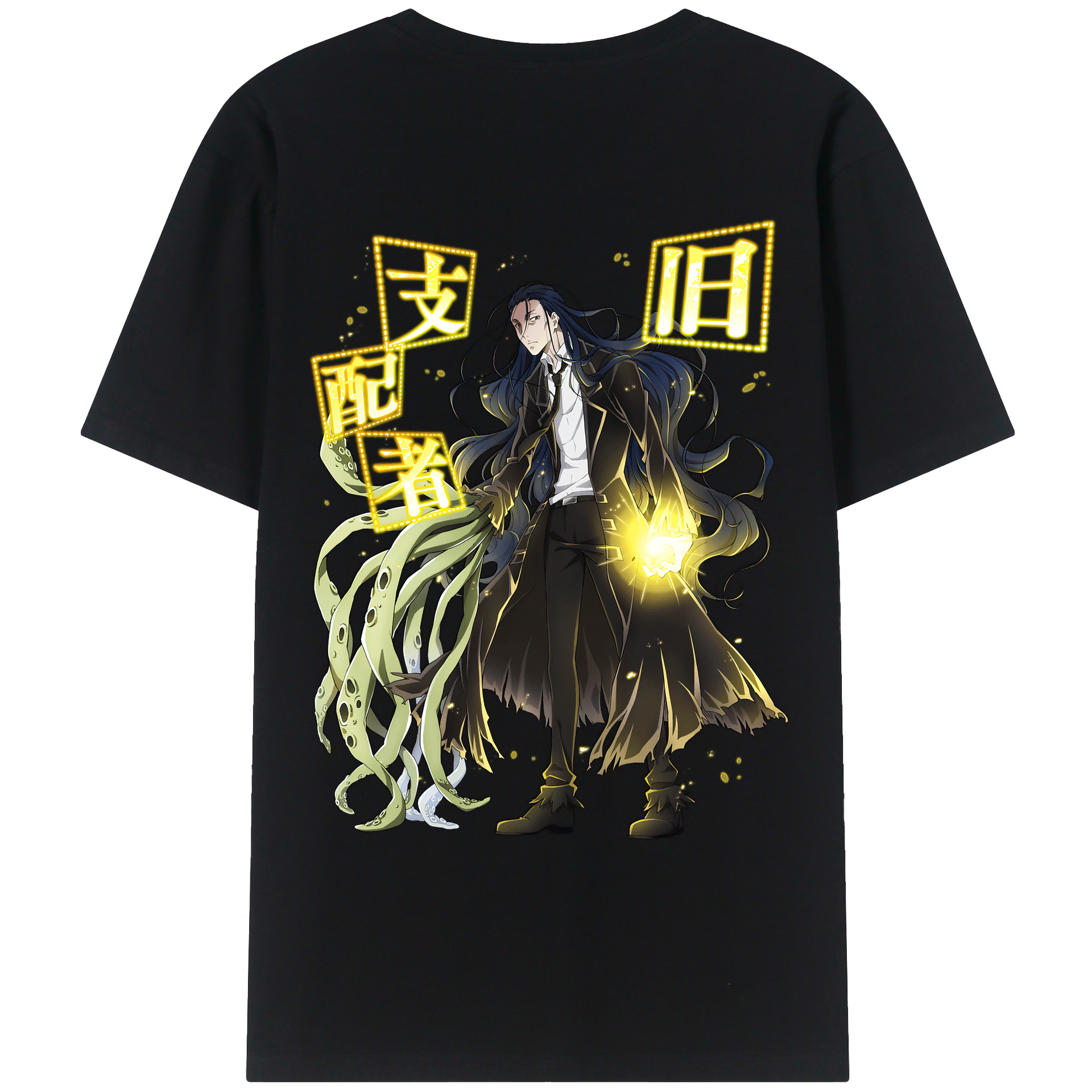 （画像用） 文豪ストレイドッグス Bungo Stray Dogs 綿100％ メンズ半袖Tシャツ（バックプリント） 通気性