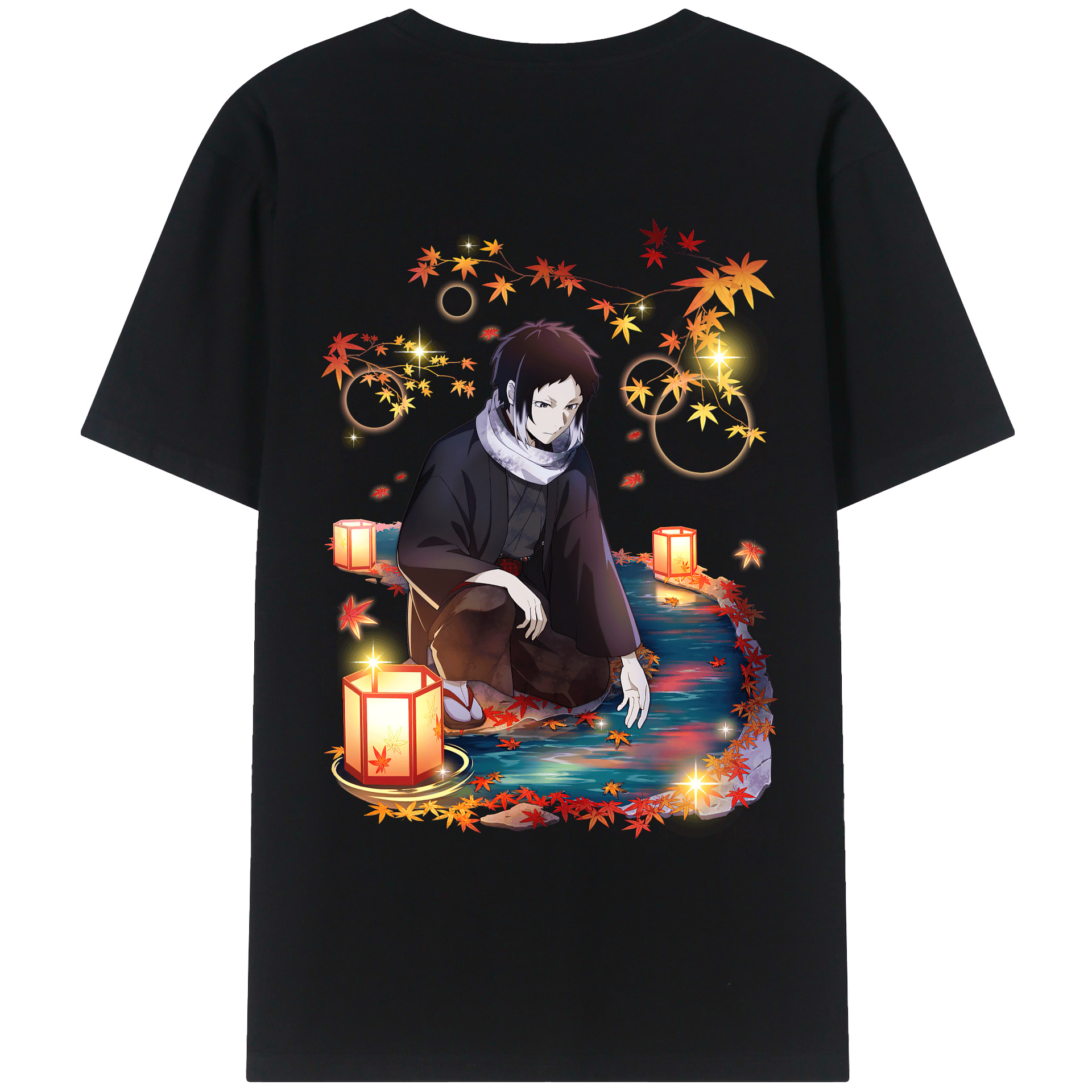 （画像用） 文豪ストレイドッグス Bungo Stray Dogs 綿100％ メンズ半袖Tシャツ（バックプリント） 通気性