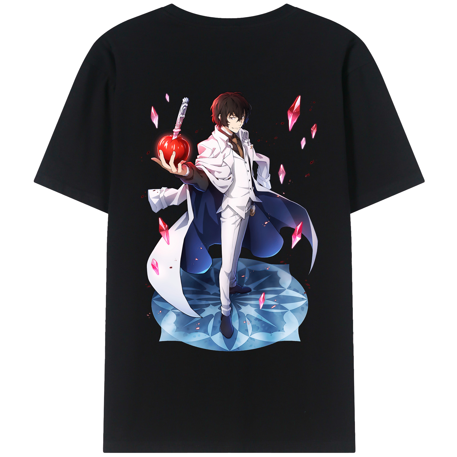 （画像用） 文豪ストレイドッグス Bungo Stray Dogs 綿100％ メンズ半袖Tシャツ（バックプリント） 通気性