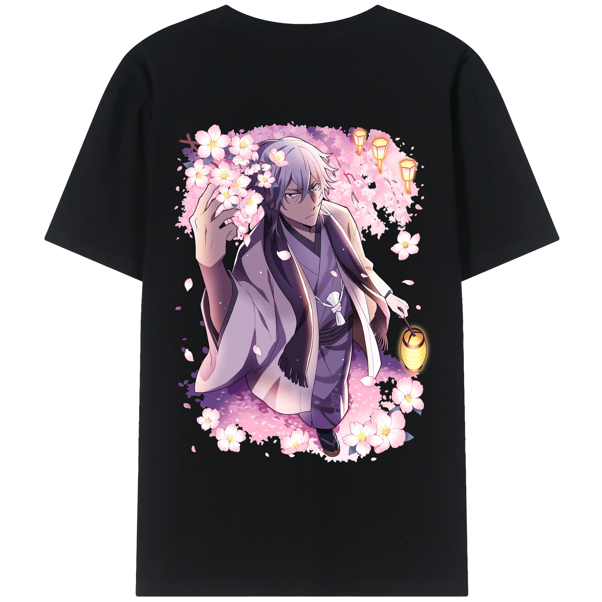 （画像用） 文豪ストレイドッグス Bungo Stray Dogs 綿100％ メンズ半袖Tシャツ（バックプリント） 通気性