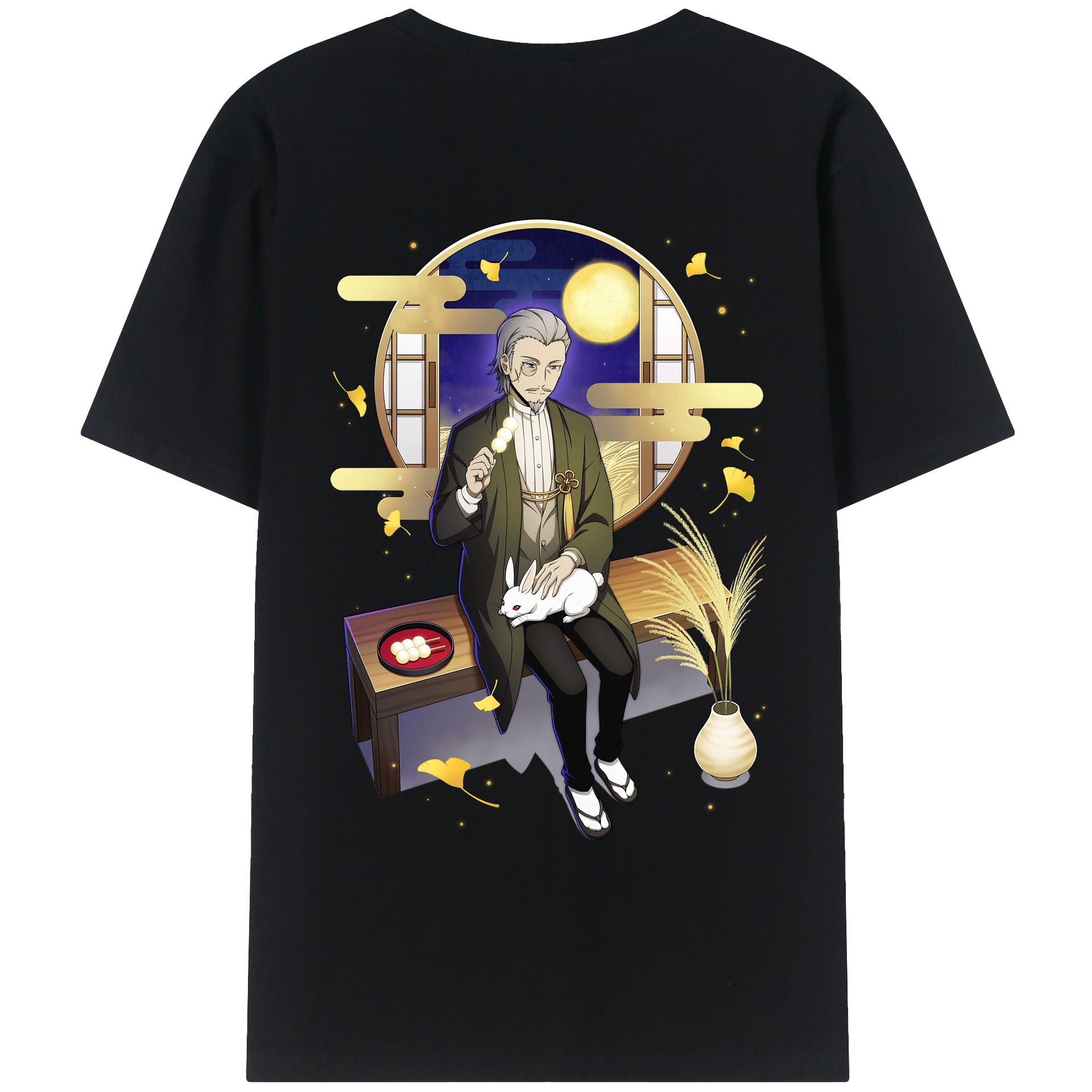（画像用） 文豪ストレイドッグス Bungo Stray Dogs 綿100％ メンズ半袖Tシャツ（バックプリント） 通気性