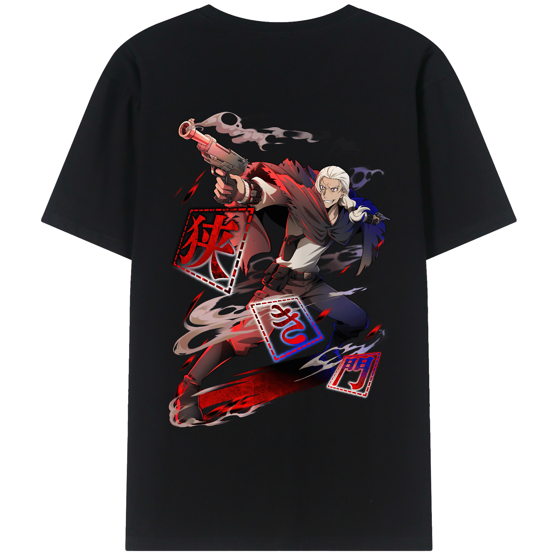 （画像用） 文豪ストレイドッグス Bungo Stray Dogs 綿100％ メンズ半袖Tシャツ（バックプリント） 通気性