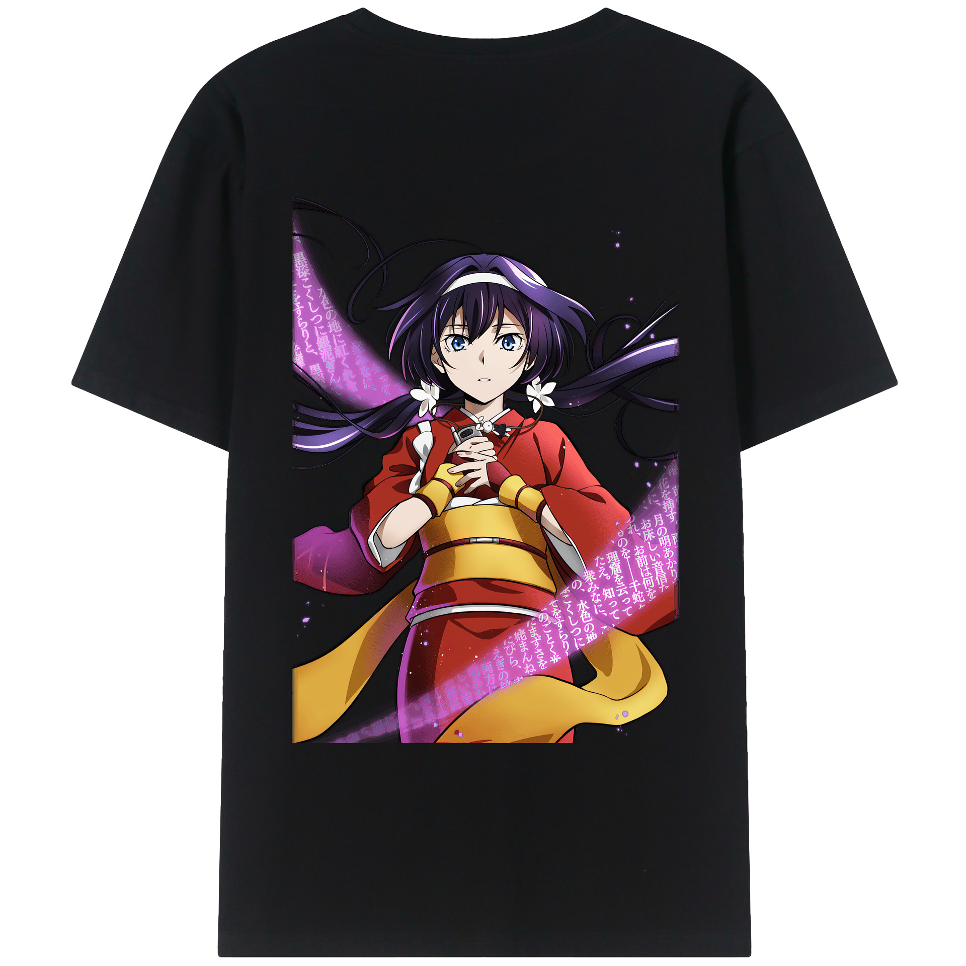 （画像用） 文豪ストレイドッグス Bungo Stray Dogs 綿100％ メンズ半袖Tシャツ（バックプリント） 通気性