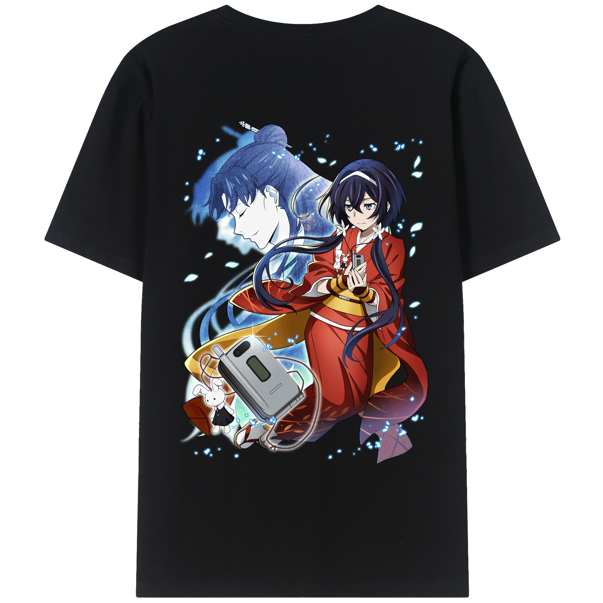 （画像用） 文豪ストレイドッグス Bungo Stray Dogs 綿100％ メンズ半袖Tシャツ（バックプリント） 通気性