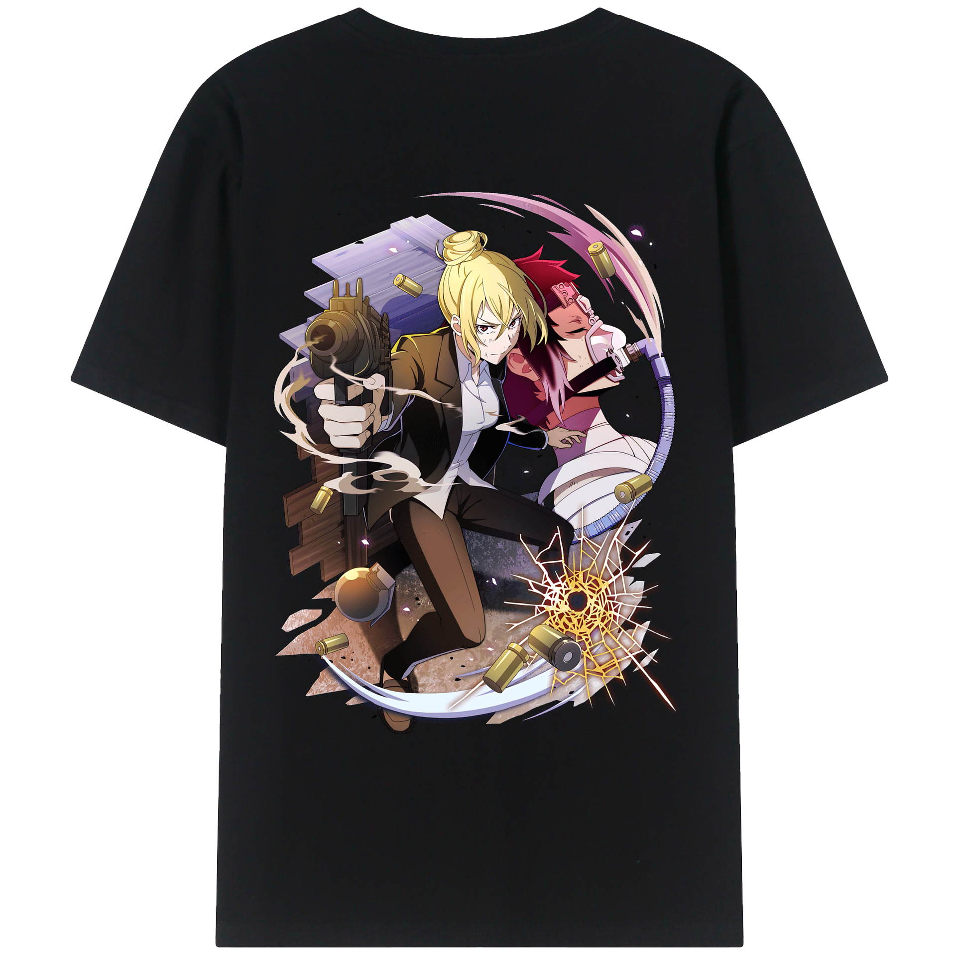（画像用） 文豪ストレイドッグス Bungo Stray Dogs 綿100％ メンズ半袖Tシャツ（バックプリント） 通気性