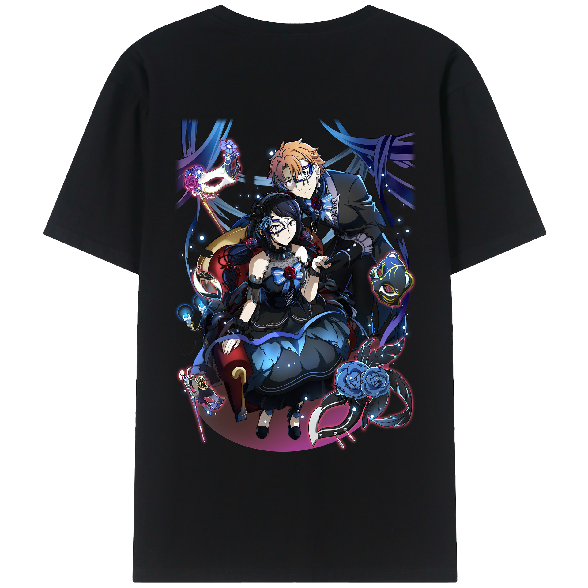 （画像用） 文豪ストレイドッグス Bungo Stray Dogs 綿100％ メンズ半袖Tシャツ（バックプリント） 通気性