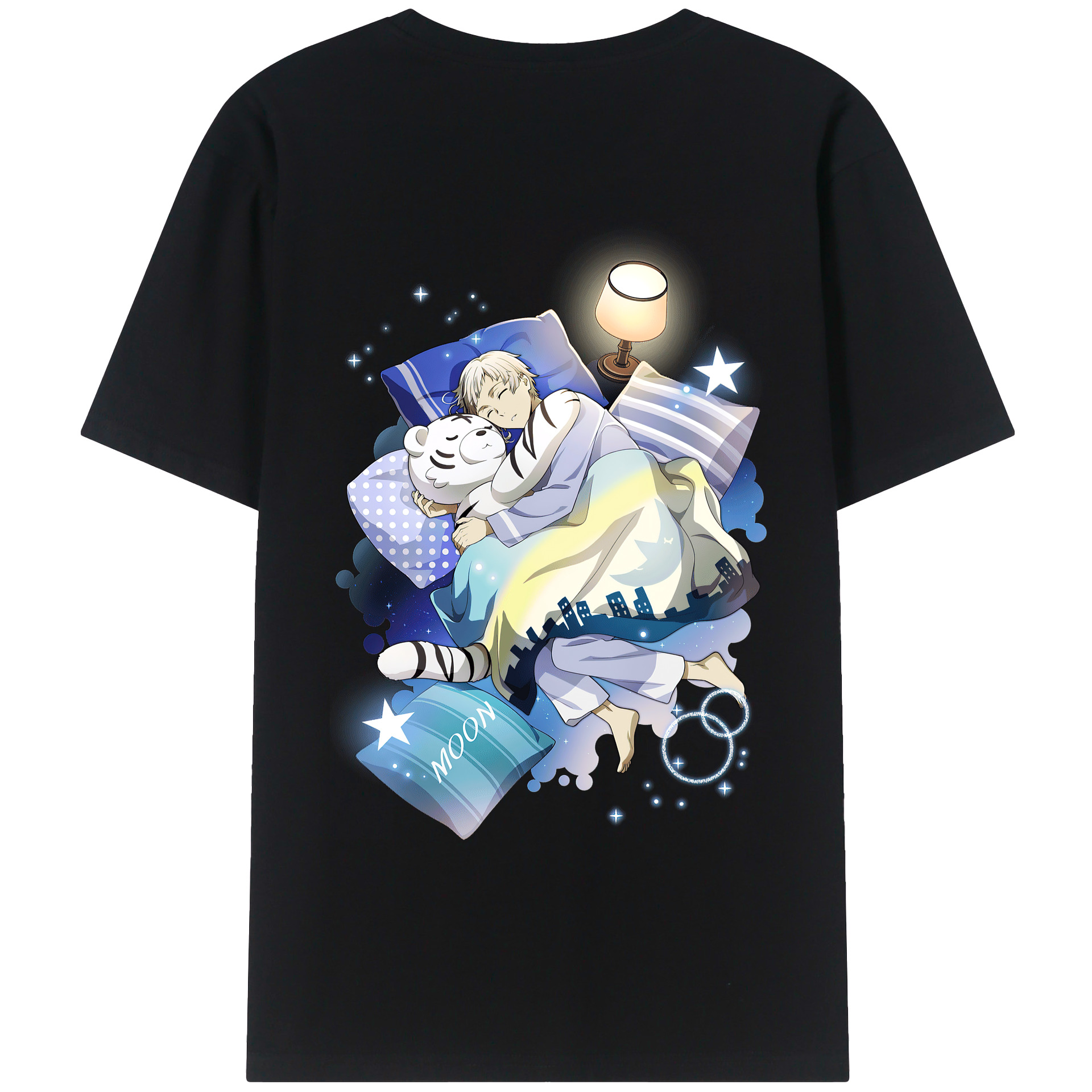 （画像用） 文豪ストレイドッグス Bungo Stray Dogs 綿100％ メンズ半袖Tシャツ（バックプリント） 通気性
