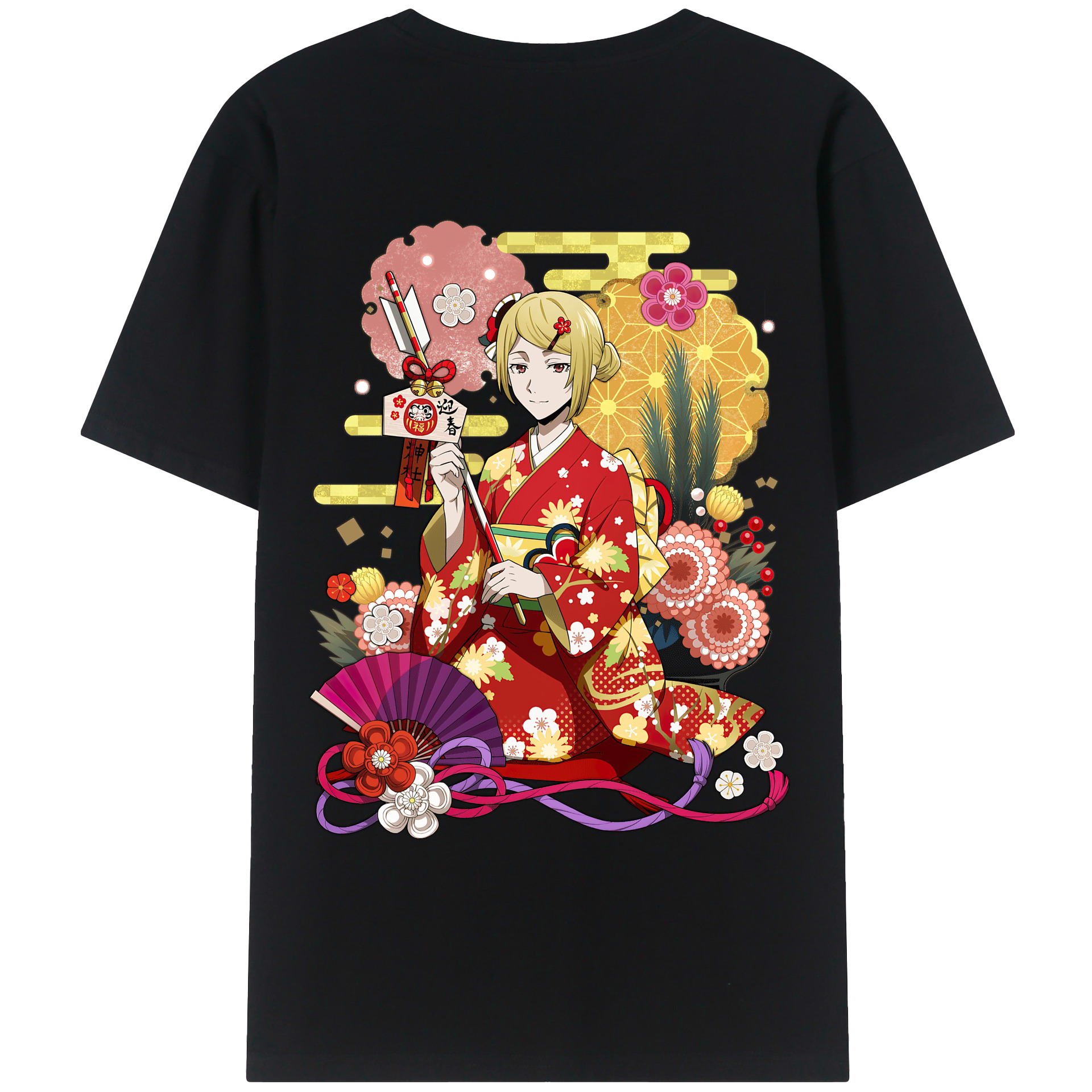（画像用） 文豪ストレイドッグス Bungo Stray Dogs 綿100％ メンズ半袖Tシャツ（バックプリント） 通気性