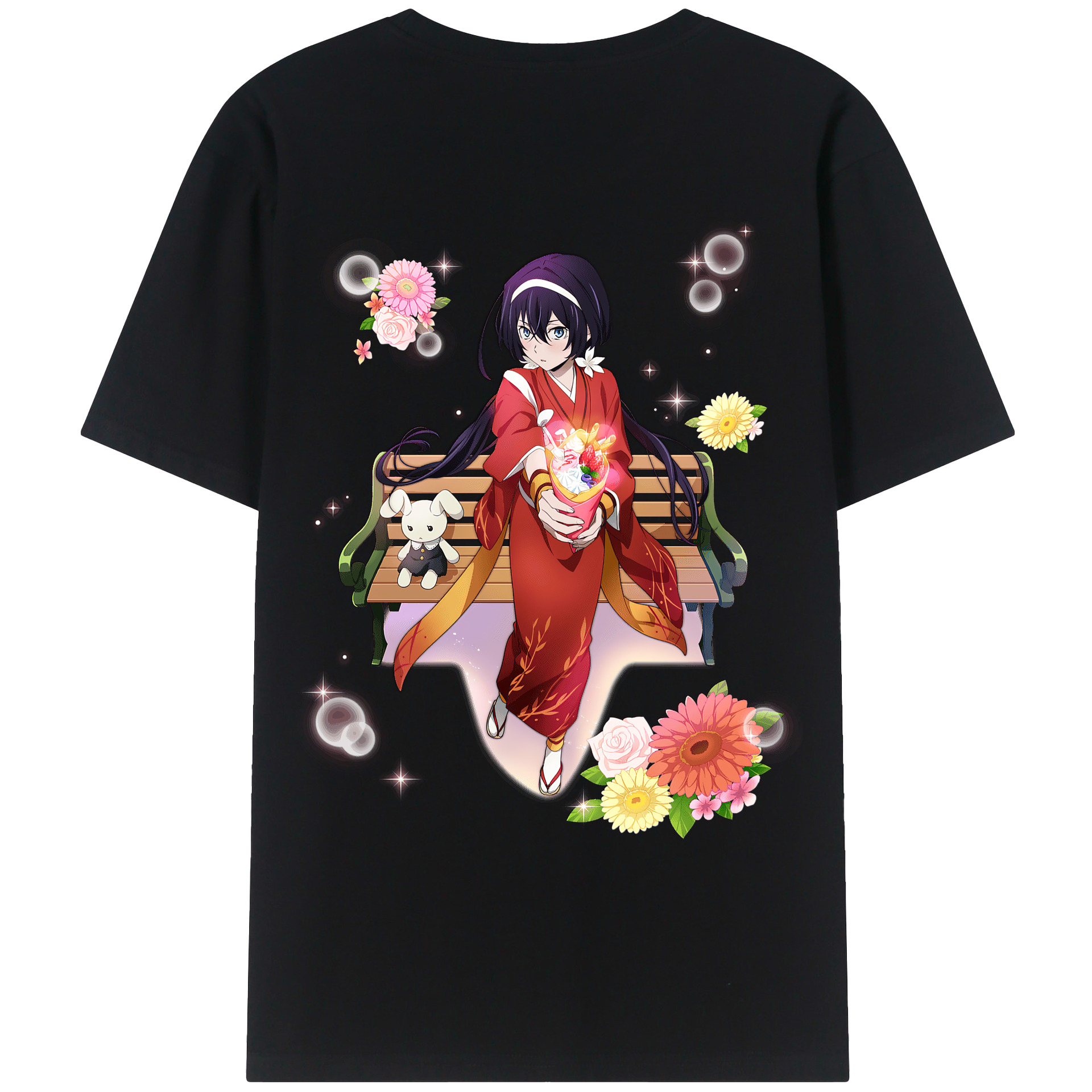 （画像用） 文豪ストレイドッグス Bungo Stray Dogs 綿100％ メンズ半袖Tシャツ（バックプリント） 通気性
