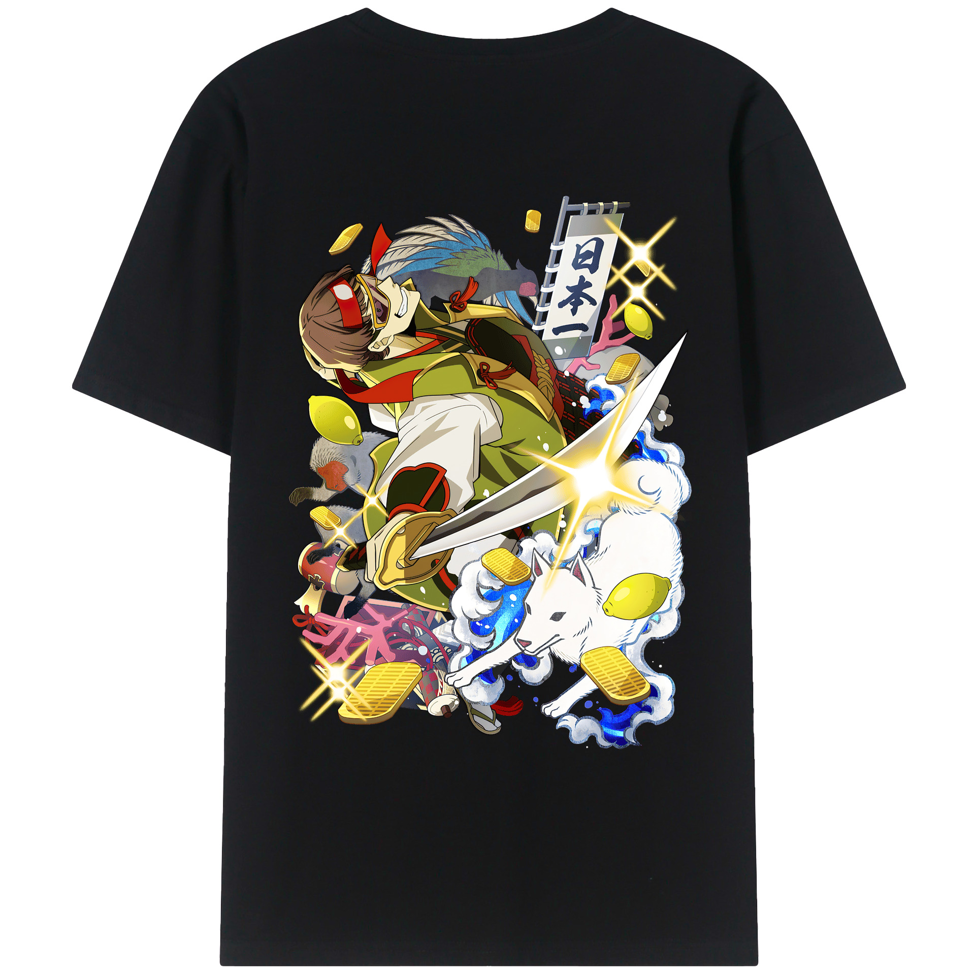 （画像用） 文豪ストレイドッグス Bungo Stray Dogs 綿100％ メンズ半袖Tシャツ（バックプリント） 通気性