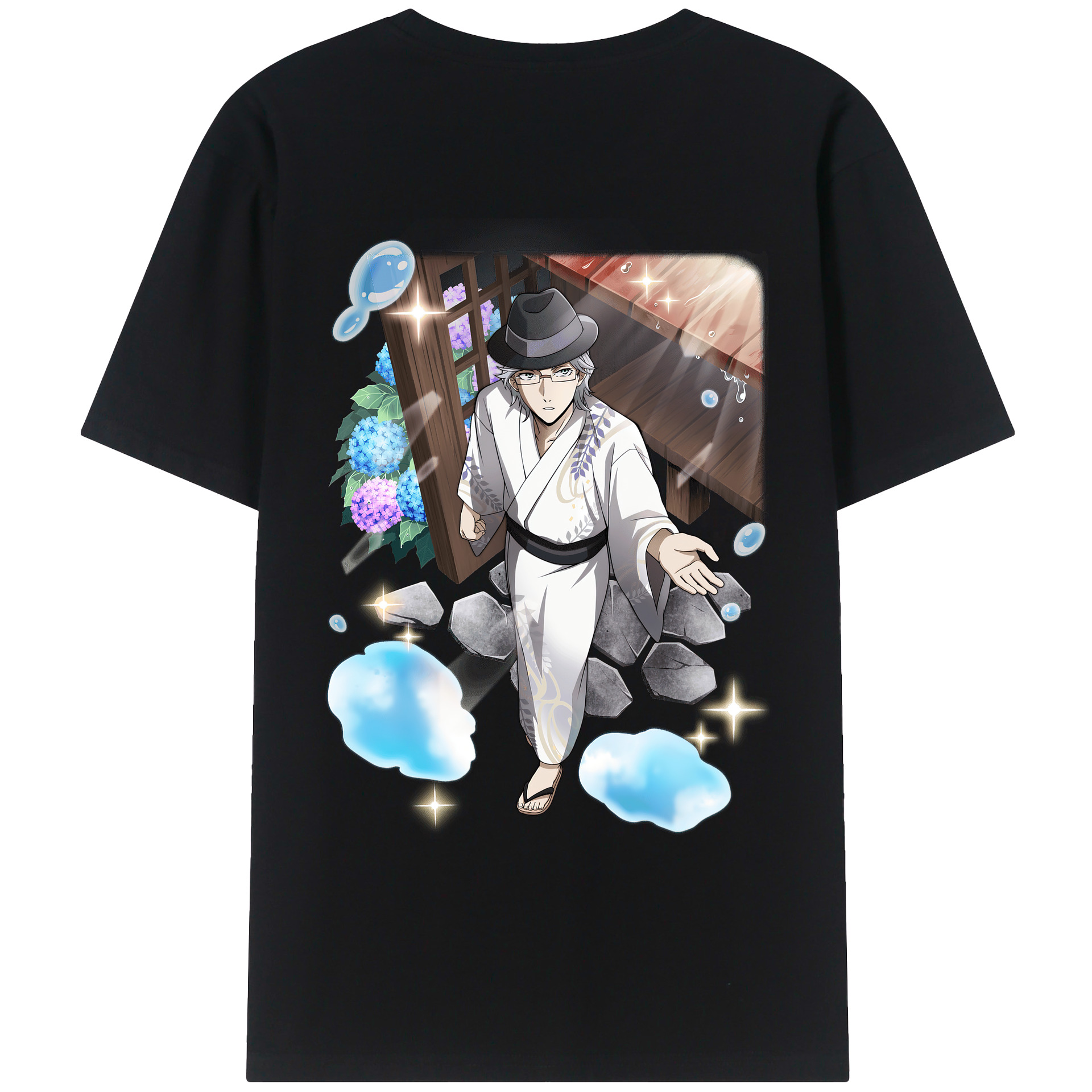 （画像用） 文豪ストレイドッグス Bungo Stray Dogs 綿100％ メンズ半袖Tシャツ（バックプリント） 通気性