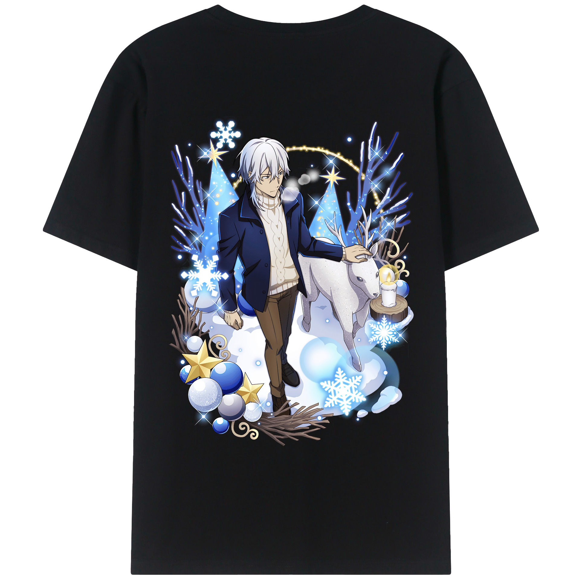 （画像用） 文豪ストレイドッグス Bungo Stray Dogs 綿100％ メンズ半袖Tシャツ（バックプリント） 通気性