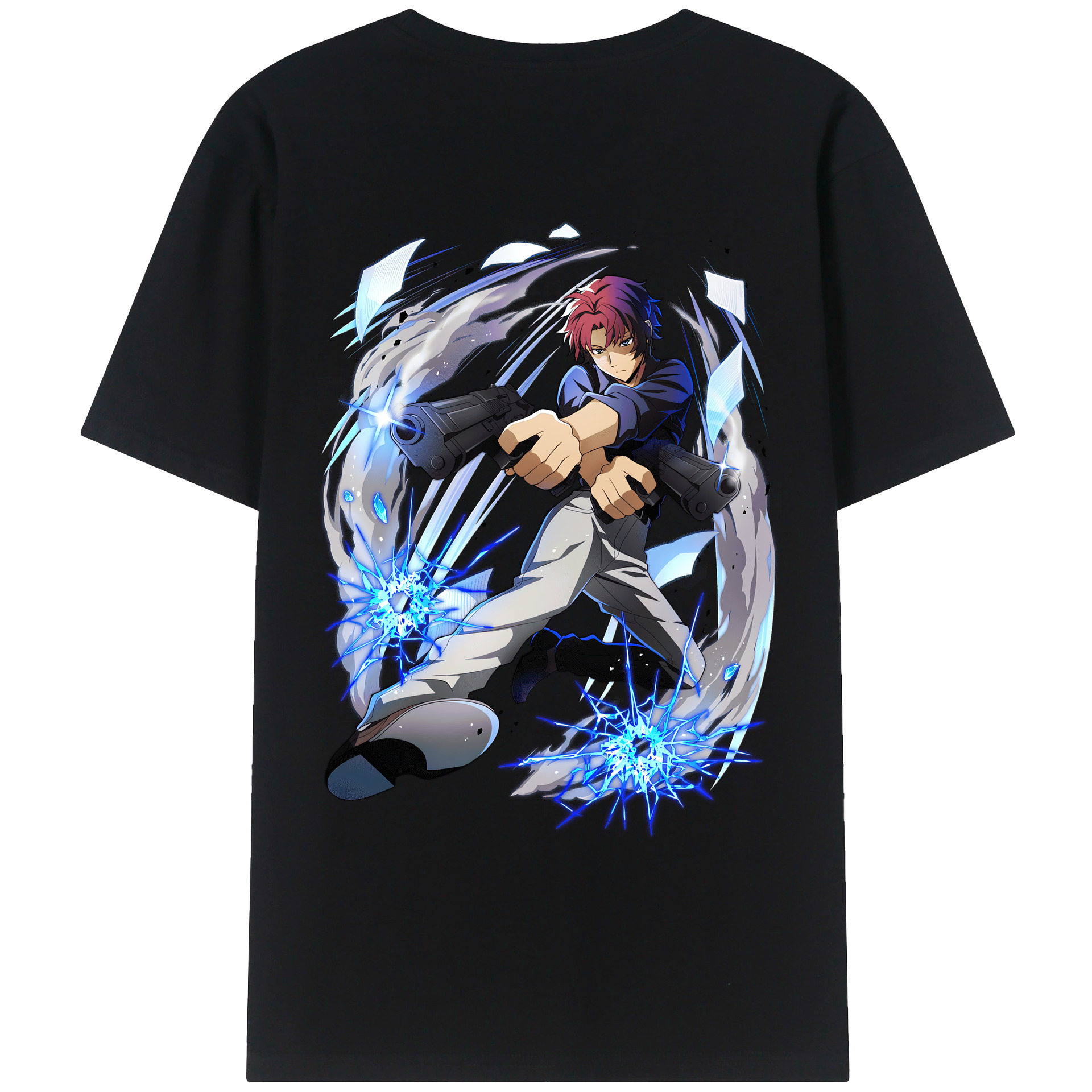 （画像用） 文豪ストレイドッグス Bungo Stray Dogs 綿100％ メンズ半袖Tシャツ（バックプリント） 通気性