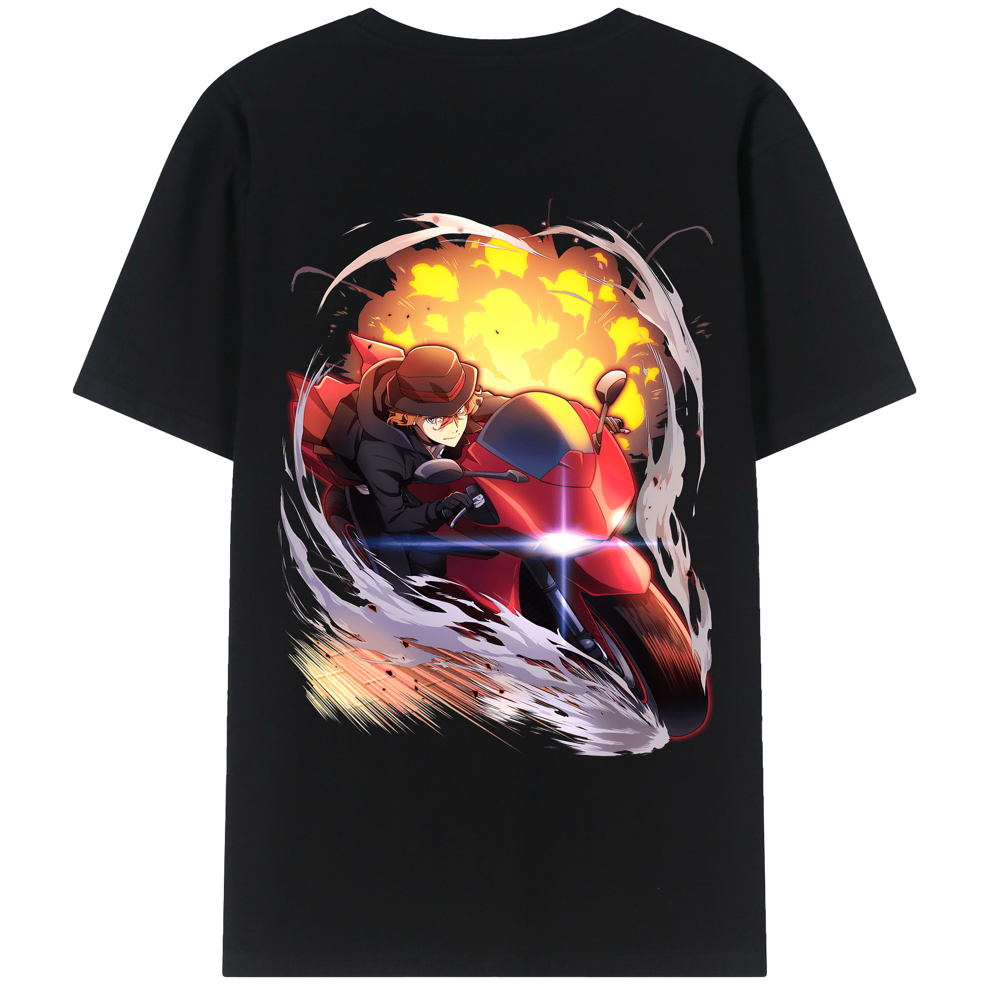 （画像用） 文豪ストレイドッグス Bungo Stray Dogs 綿100％ メンズ半袖Tシャツ（バックプリント） 通気性