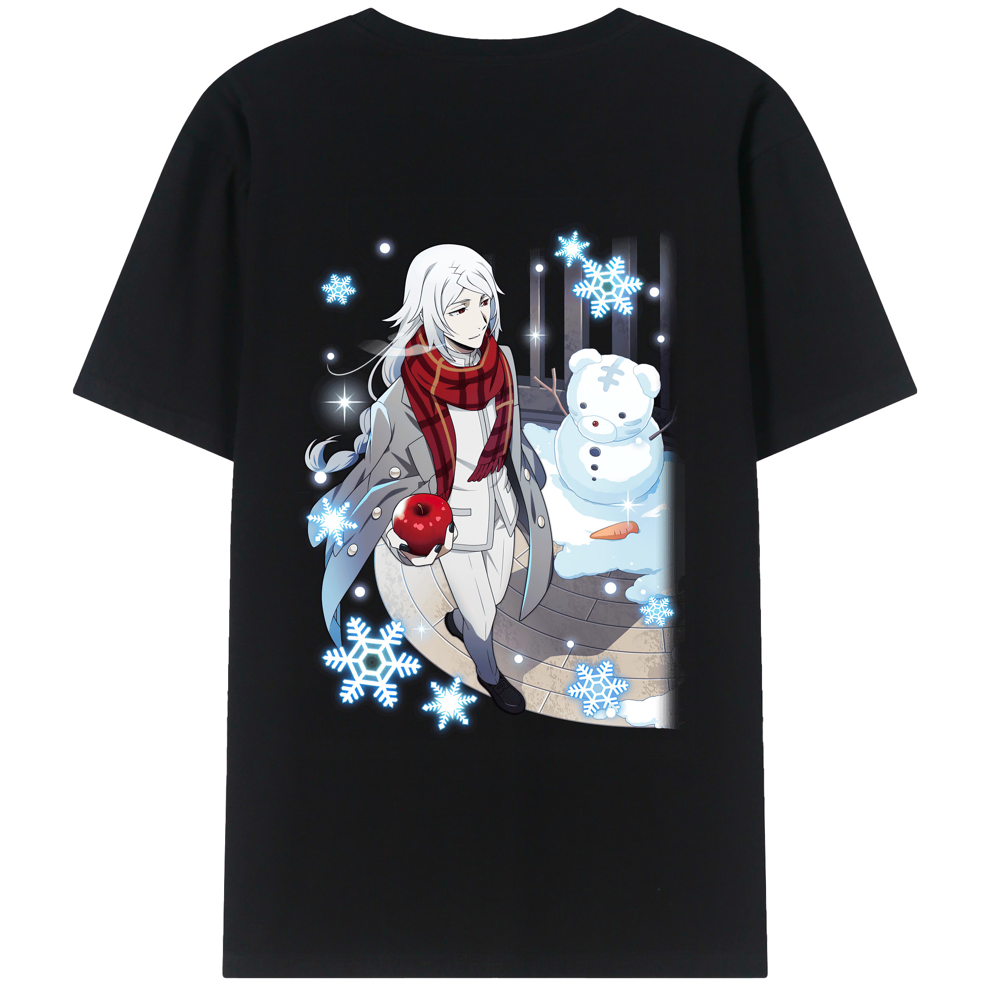 （画像用） 文豪ストレイドッグス Bungo Stray Dogs 綿100％ メンズ半袖Tシャツ（バックプリント） 通気性