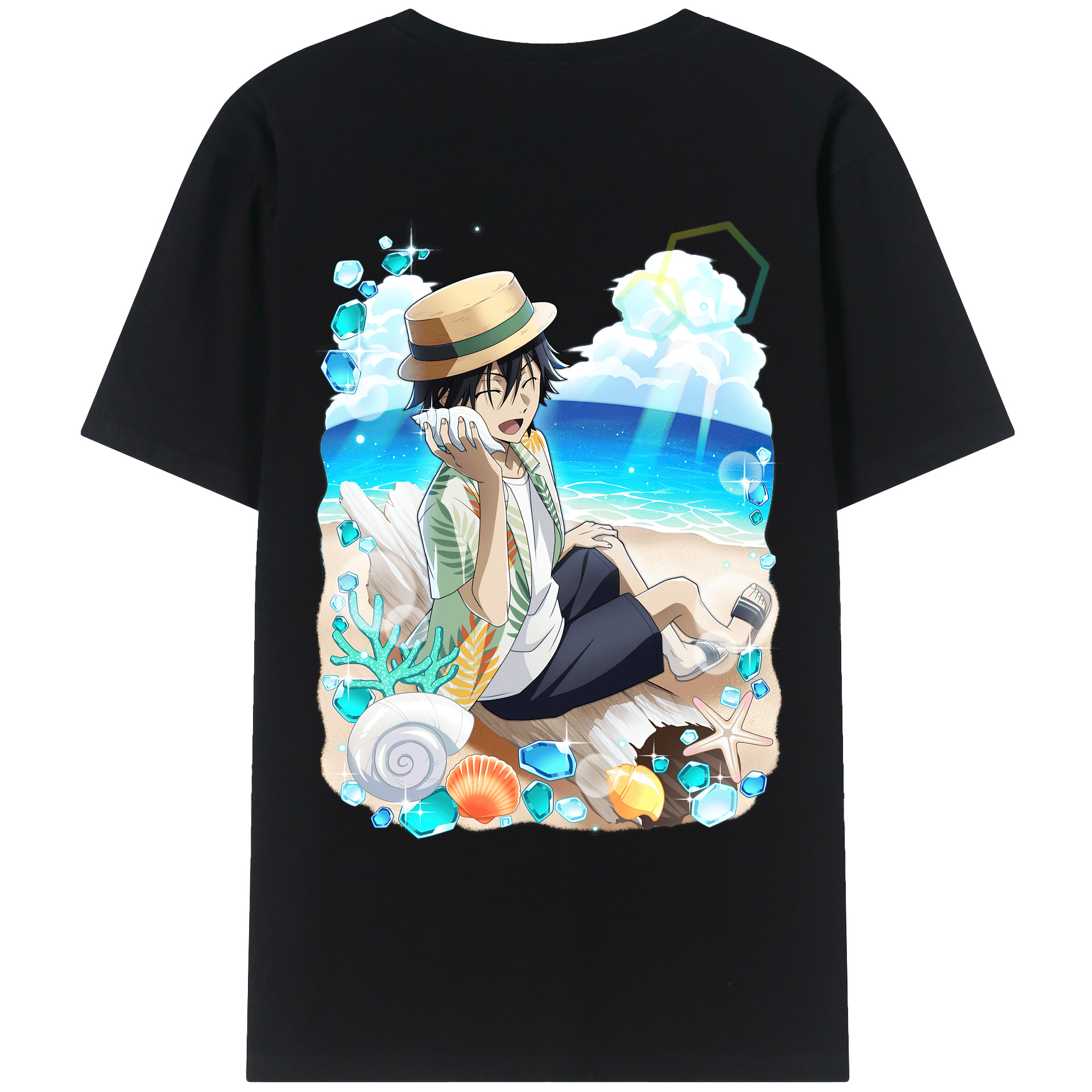 （画像用） 文豪ストレイドッグス Bungo Stray Dogs 綿100％ メンズ半袖Tシャツ（バックプリント） 通気性