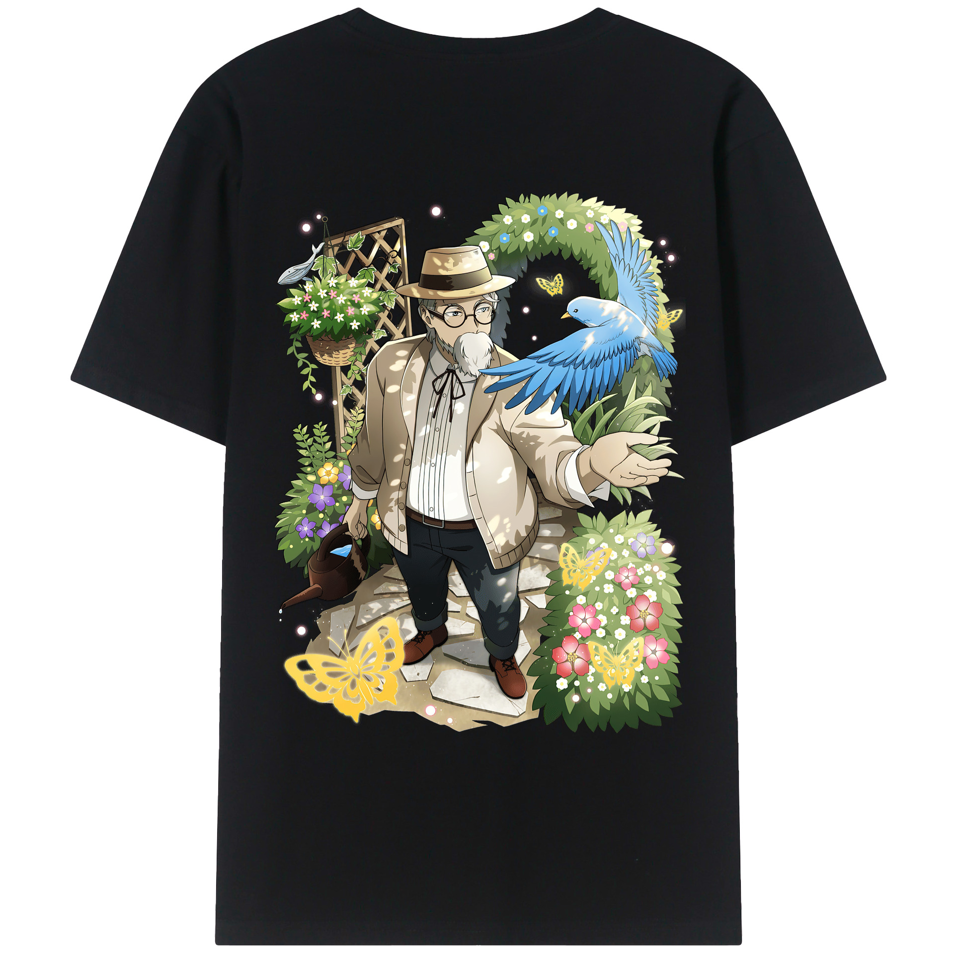 （画像用） 文豪ストレイドッグス Bungo Stray Dogs 綿100％ メンズ半袖Tシャツ（バックプリント） 通気性