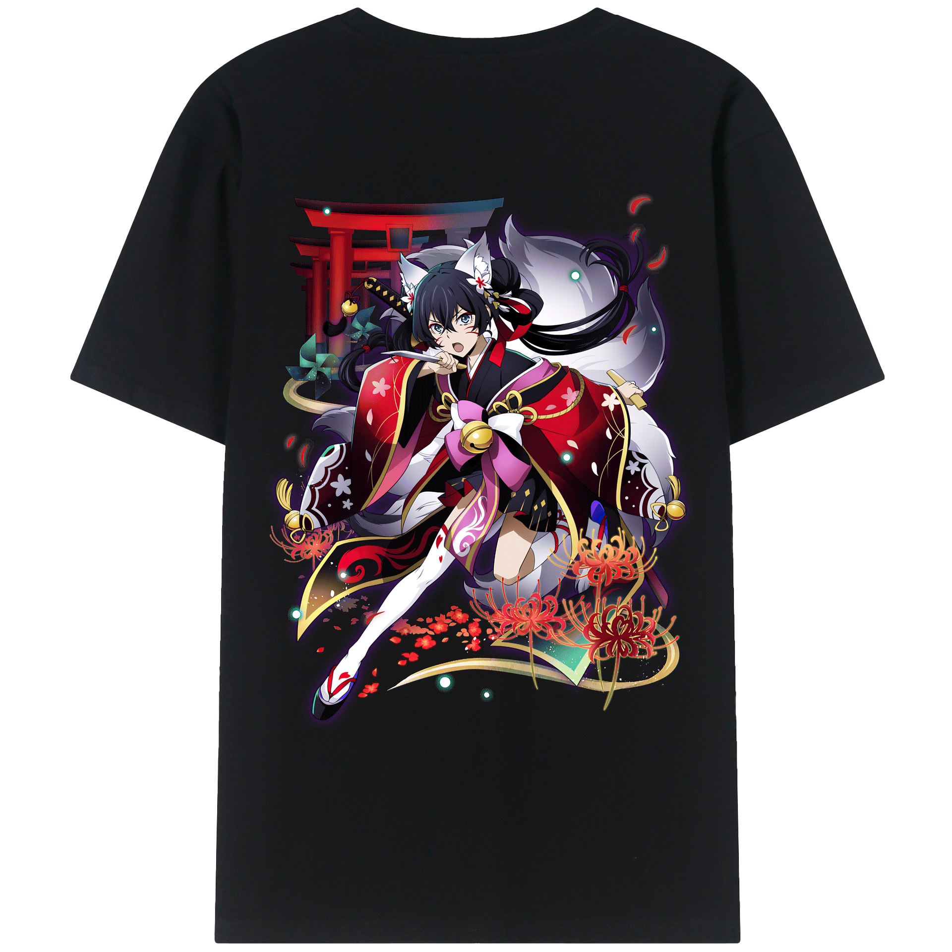 （画像用） 文豪ストレイドッグス Bungo Stray Dogs 綿100％ メンズ半袖Tシャツ（バックプリント） 通気性