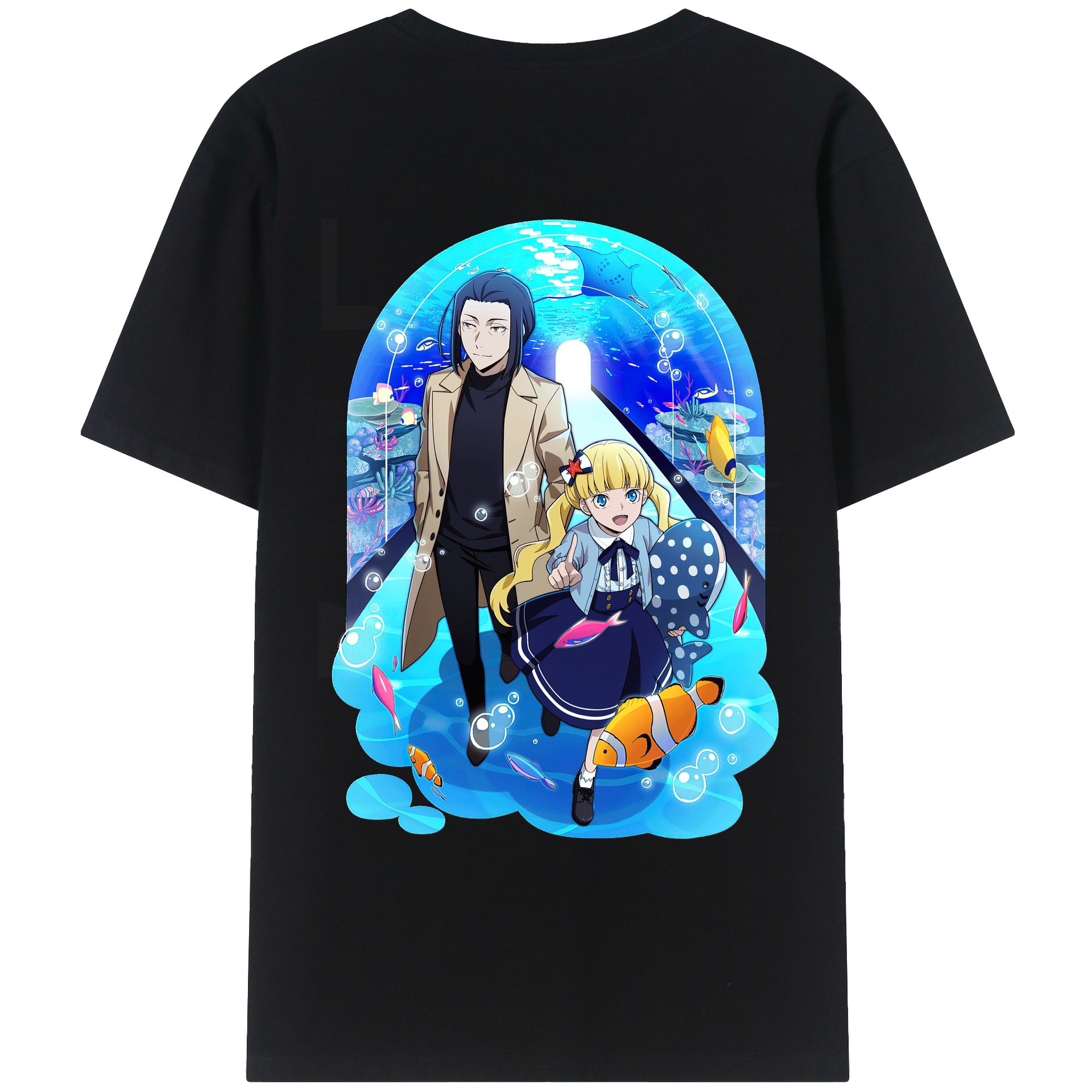 （画像用） 文豪ストレイドッグス Bungo Stray Dogs 綿100％ メンズ半袖Tシャツ（バックプリント） 通気性