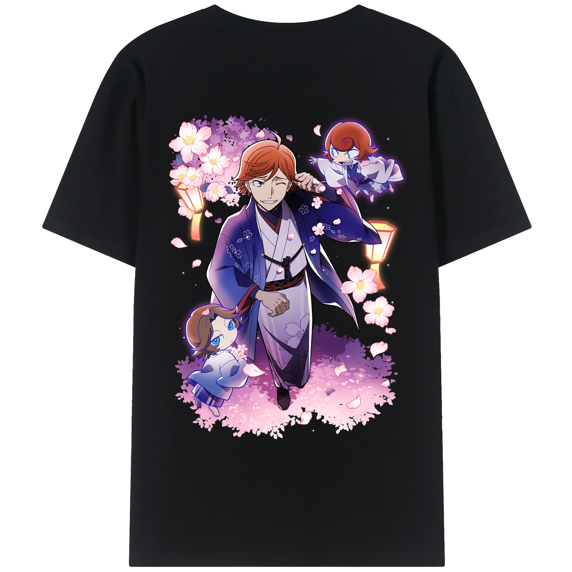 （画像用） 文豪ストレイドッグス Bungo Stray Dogs 綿100％ メンズ半袖Tシャツ（バックプリント） 通気性