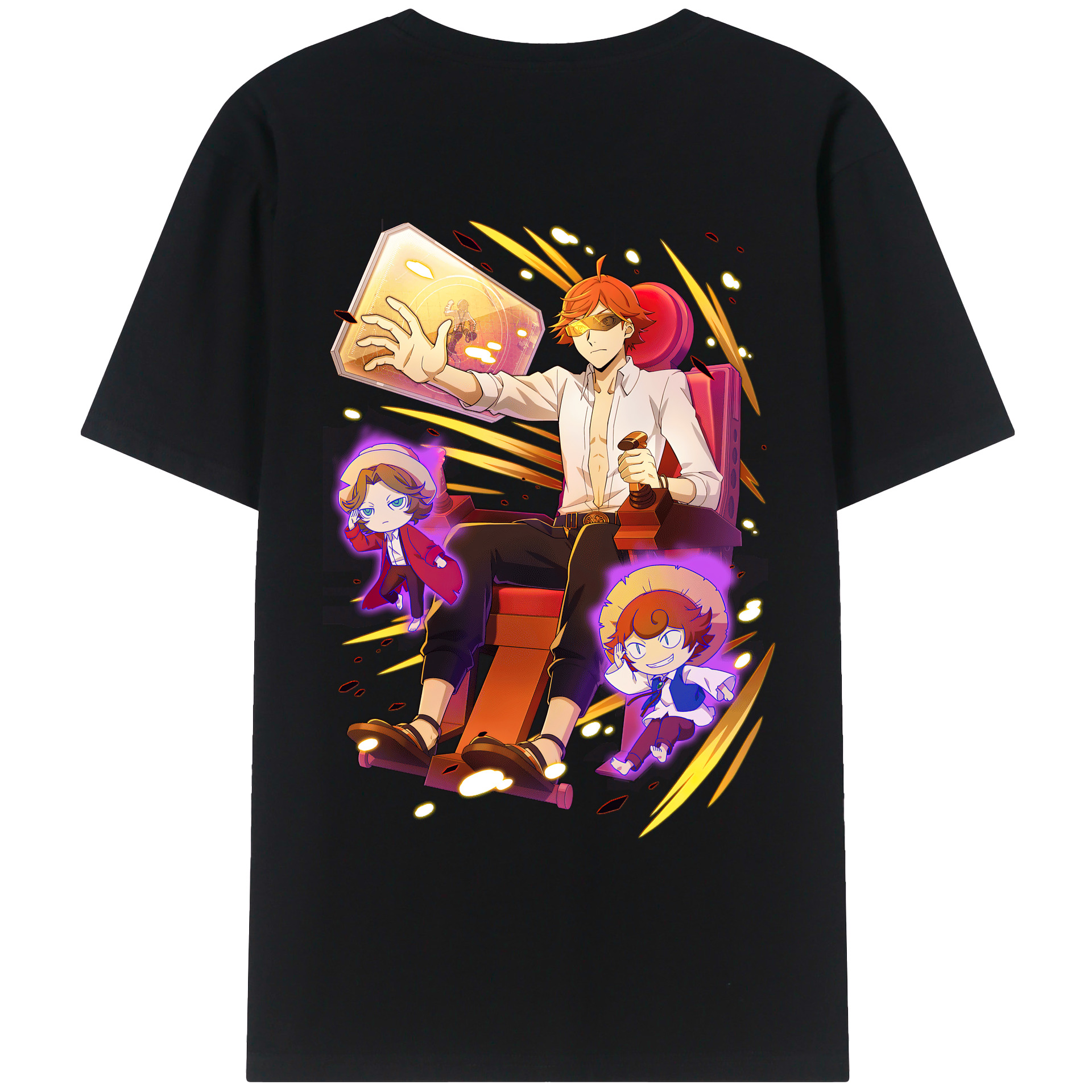 （画像用） 文豪ストレイドッグス Bungo Stray Dogs 綿100％ メンズ半袖Tシャツ（バックプリント） 通気性
