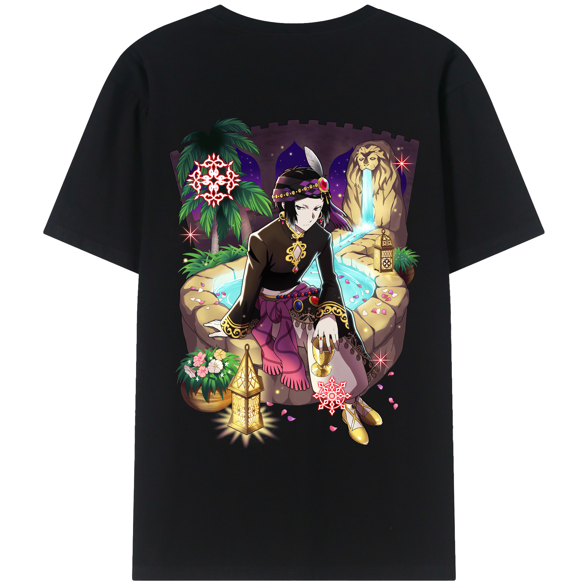 （画像用） 文豪ストレイドッグス Bungo Stray Dogs 綿100％ メンズ半袖Tシャツ（バックプリント） 通気性