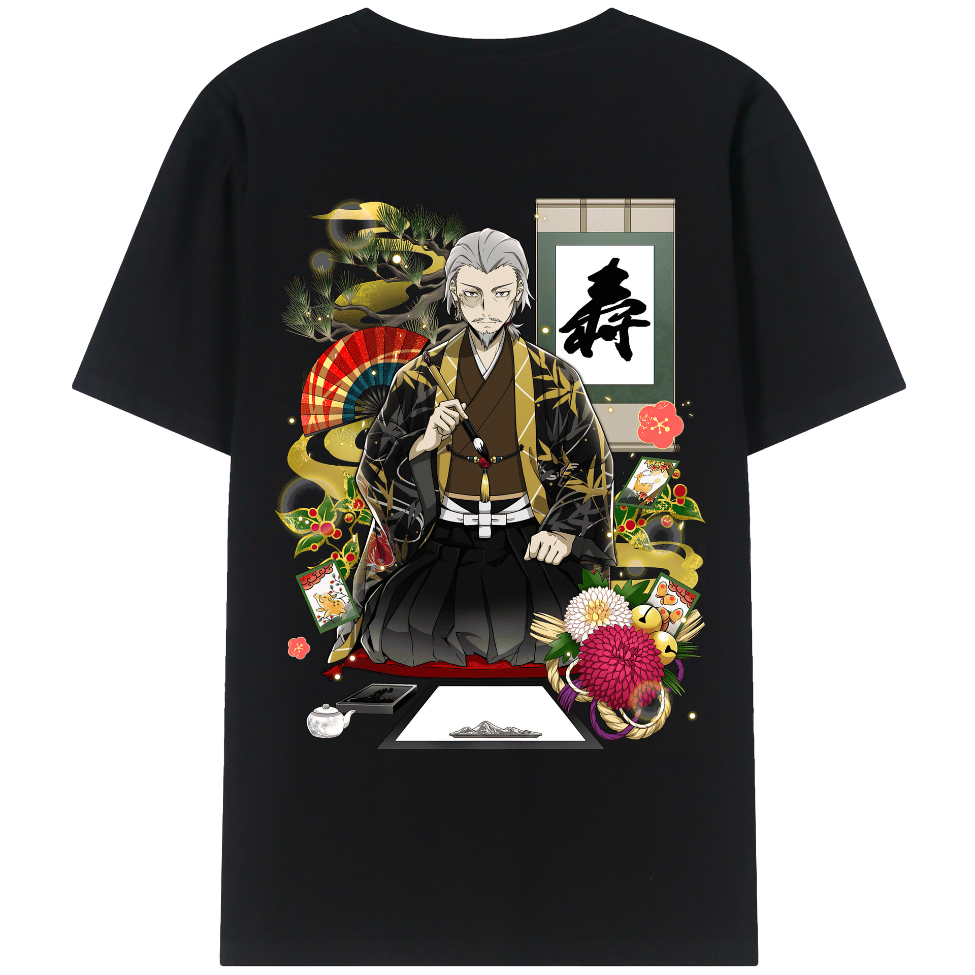 （画像用） 文豪ストレイドッグス Bungo Stray Dogs 綿100％ メンズ半袖Tシャツ（バックプリント） 通気性