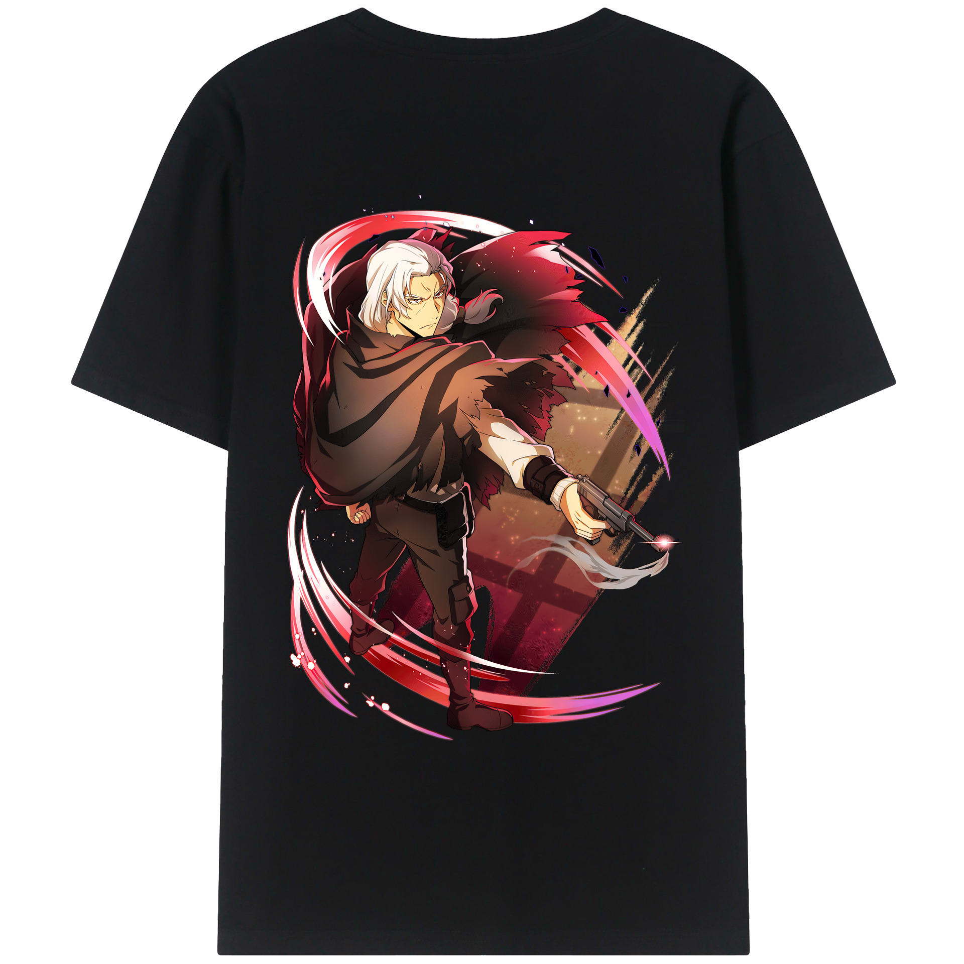（画像用） 文豪ストレイドッグス Bungo Stray Dogs 綿100％ メンズ半袖Tシャツ（バックプリント） 通気性