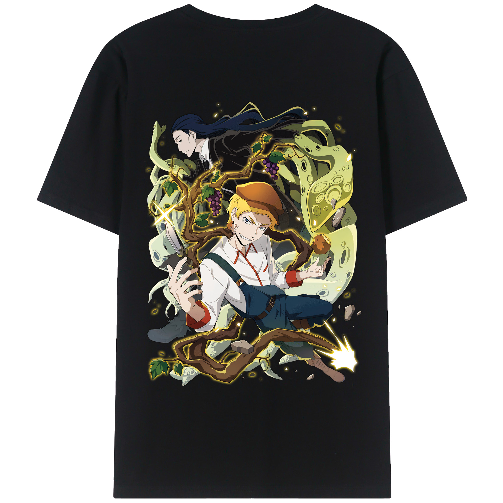 （画像用） 文豪ストレイドッグス Bungo Stray Dogs 綿100％ メンズ半袖Tシャツ（バックプリント） 通気性