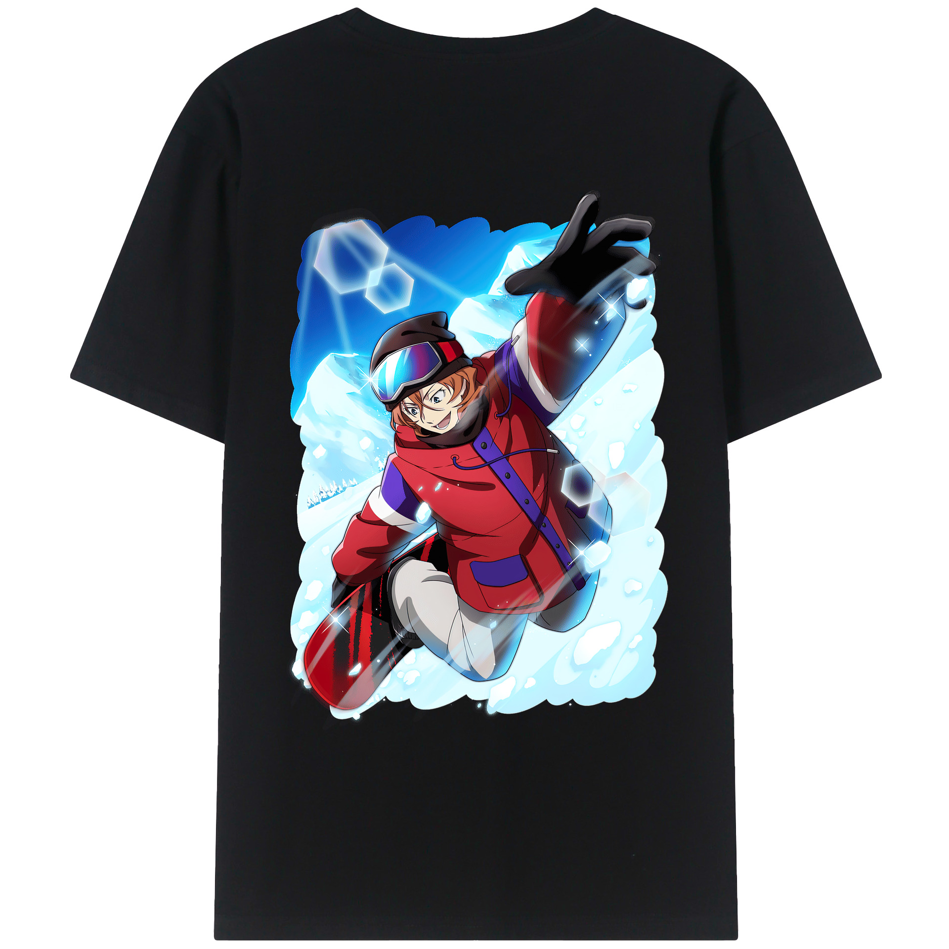 （画像用） 文豪ストレイドッグス Bungo Stray Dogs 綿100％ メンズ半袖Tシャツ（バックプリント） 通気性