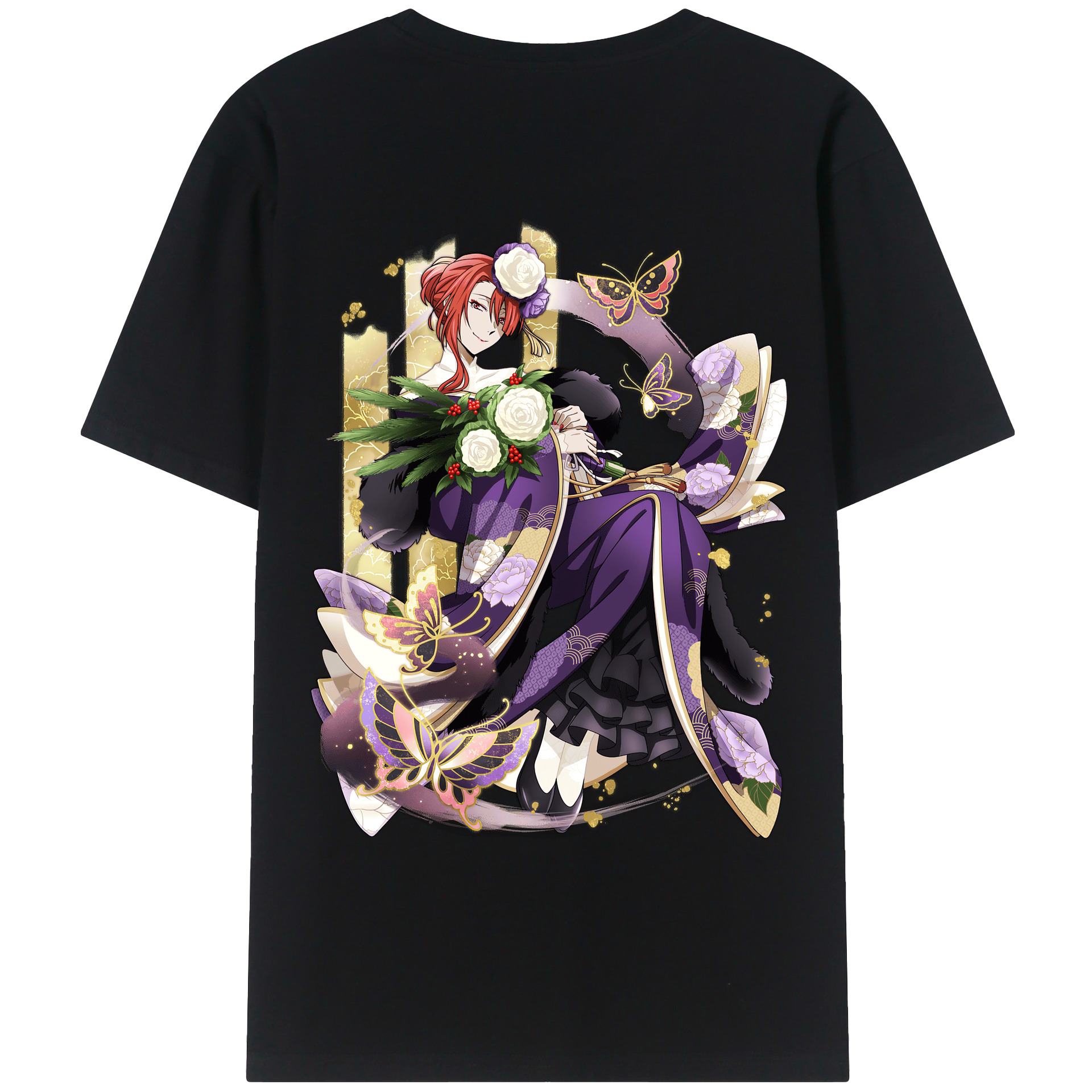 （画像用） 文豪ストレイドッグス Bungo Stray Dogs 綿100％ メンズ半袖Tシャツ（バックプリント） 通気性