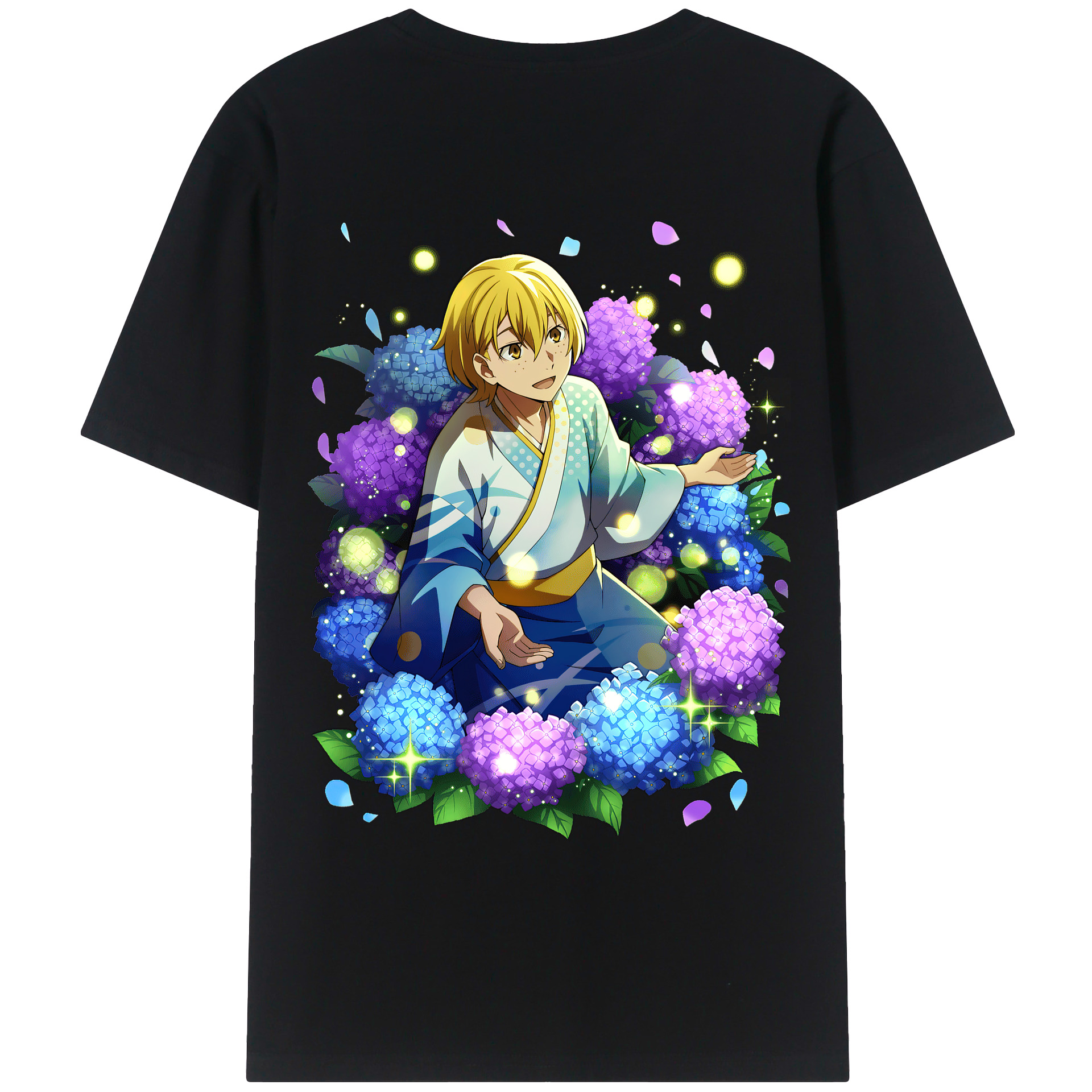 （画像用） 文豪ストレイドッグス Bungo Stray Dogs 綿100％ メンズ半袖Tシャツ（バックプリント） 通気性
