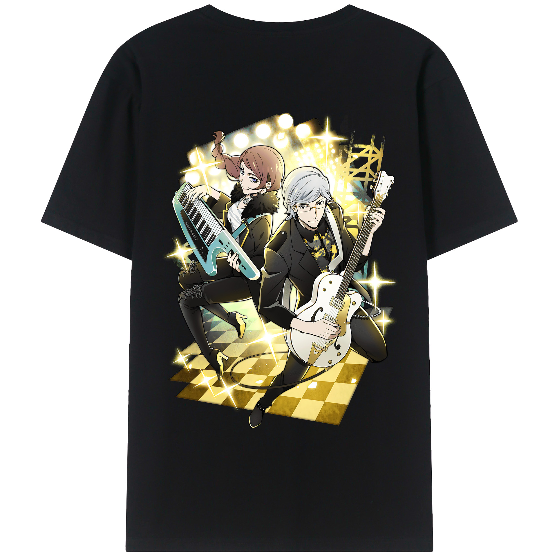 （画像用） 文豪ストレイドッグス Bungo Stray Dogs 綿100％ メンズ半袖Tシャツ（バックプリント） 通気性