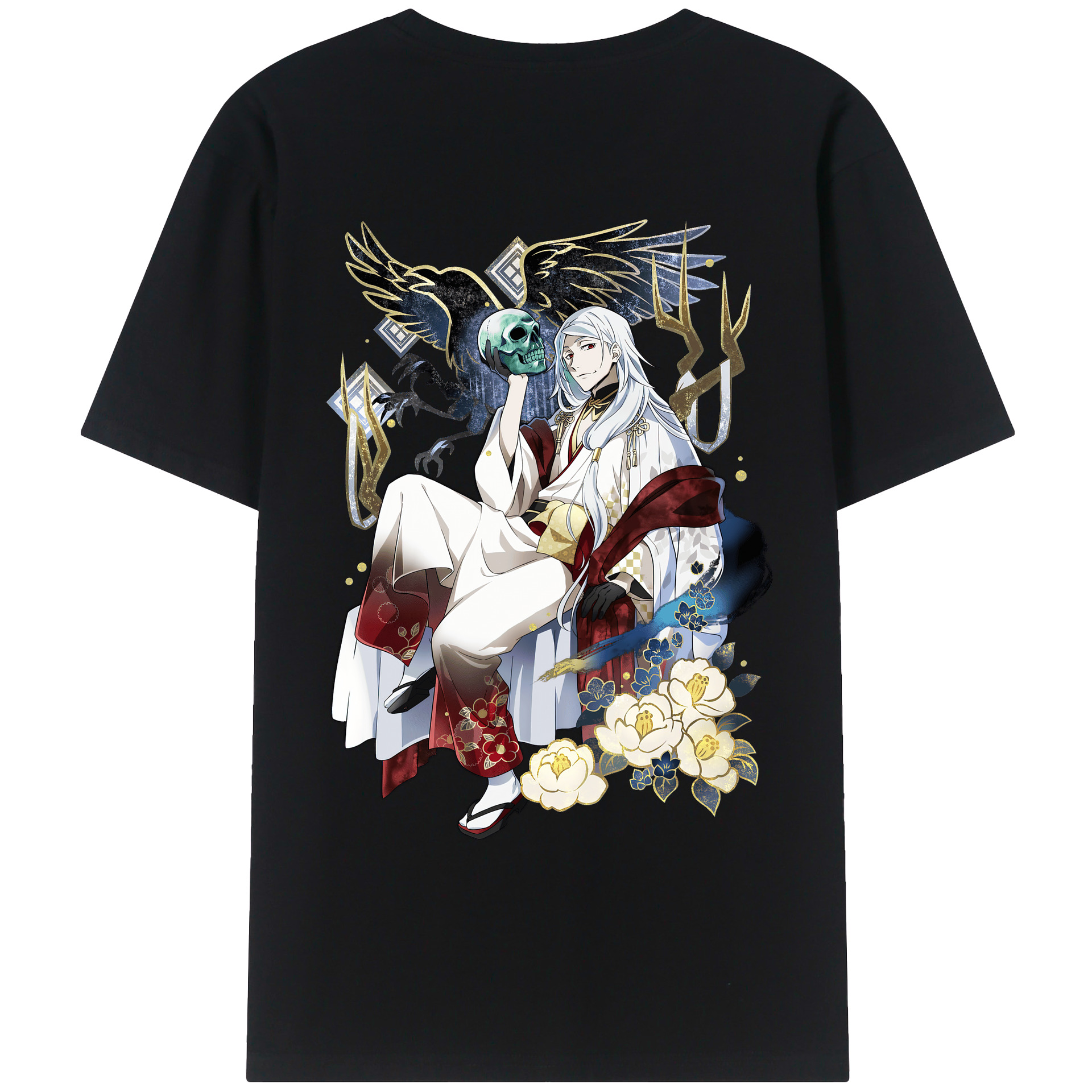 （画像用） 文豪ストレイドッグス Bungo Stray Dogs 綿100％ メンズ半袖Tシャツ（バックプリント） 通気性