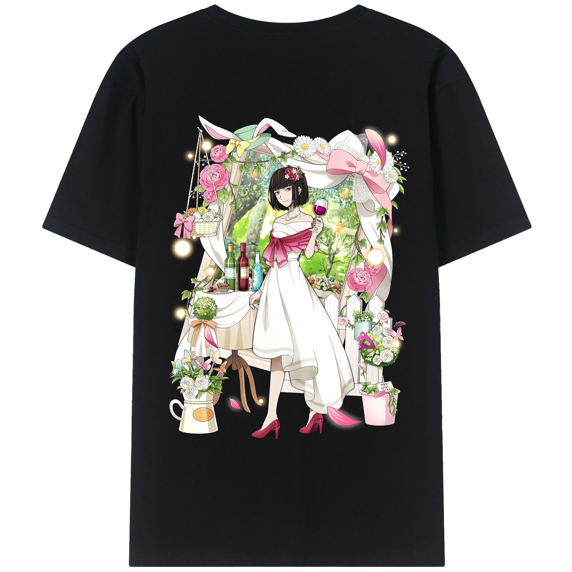 （画像用） 文豪ストレイドッグス Bungo Stray Dogs 綿100％ メンズ半袖Tシャツ（バックプリント） 通気性