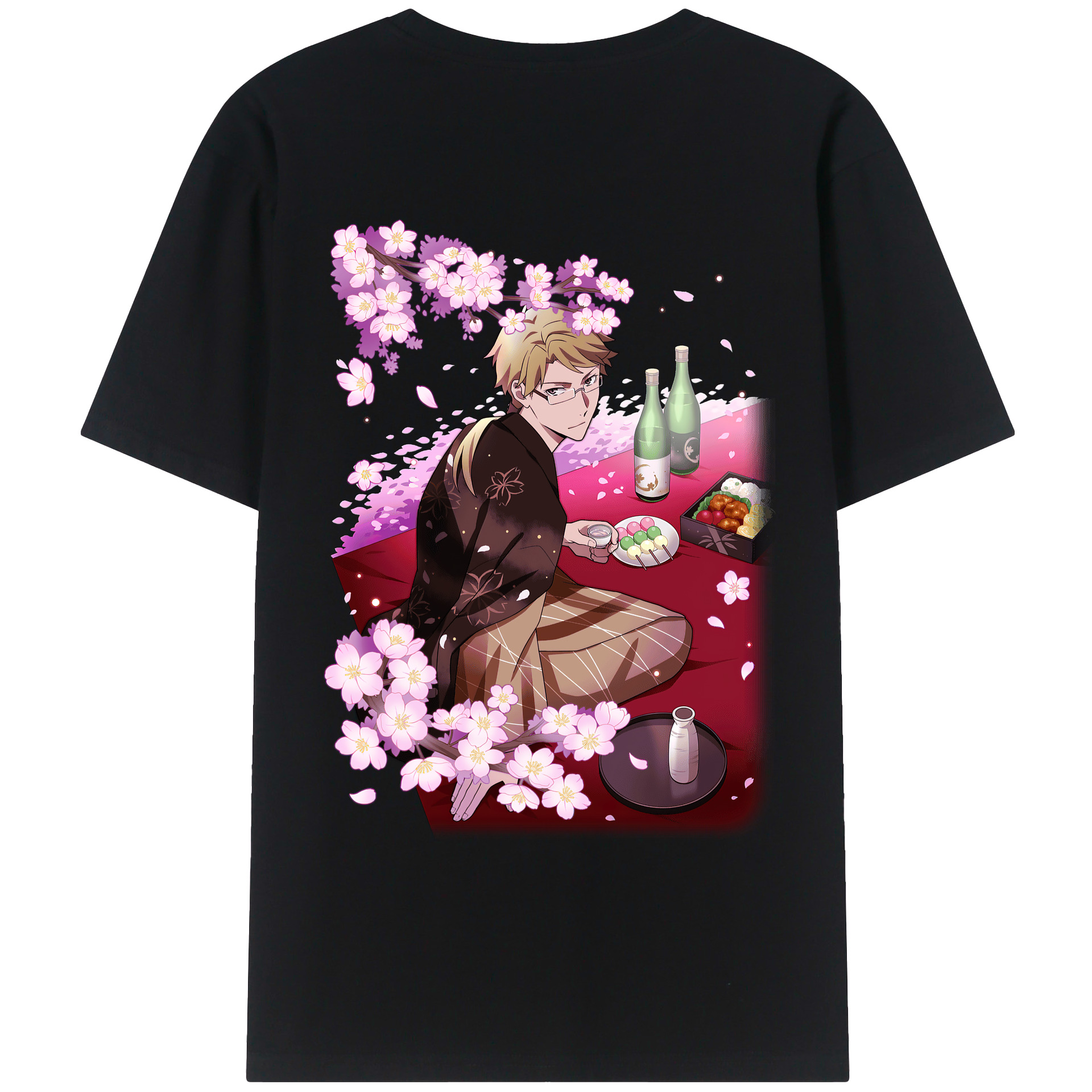 （画像用） 文豪ストレイドッグス Bungo Stray Dogs 綿100％ メンズ半袖Tシャツ（バックプリント） 通気性